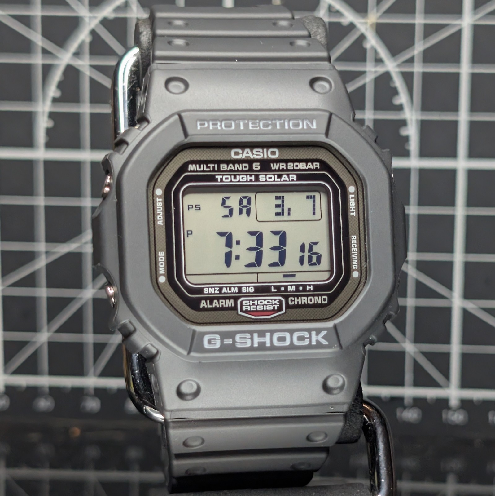 Casio G-Shock U-pdated GW-5000 Solar Multiband Black Screwback Square GW-5000U-1