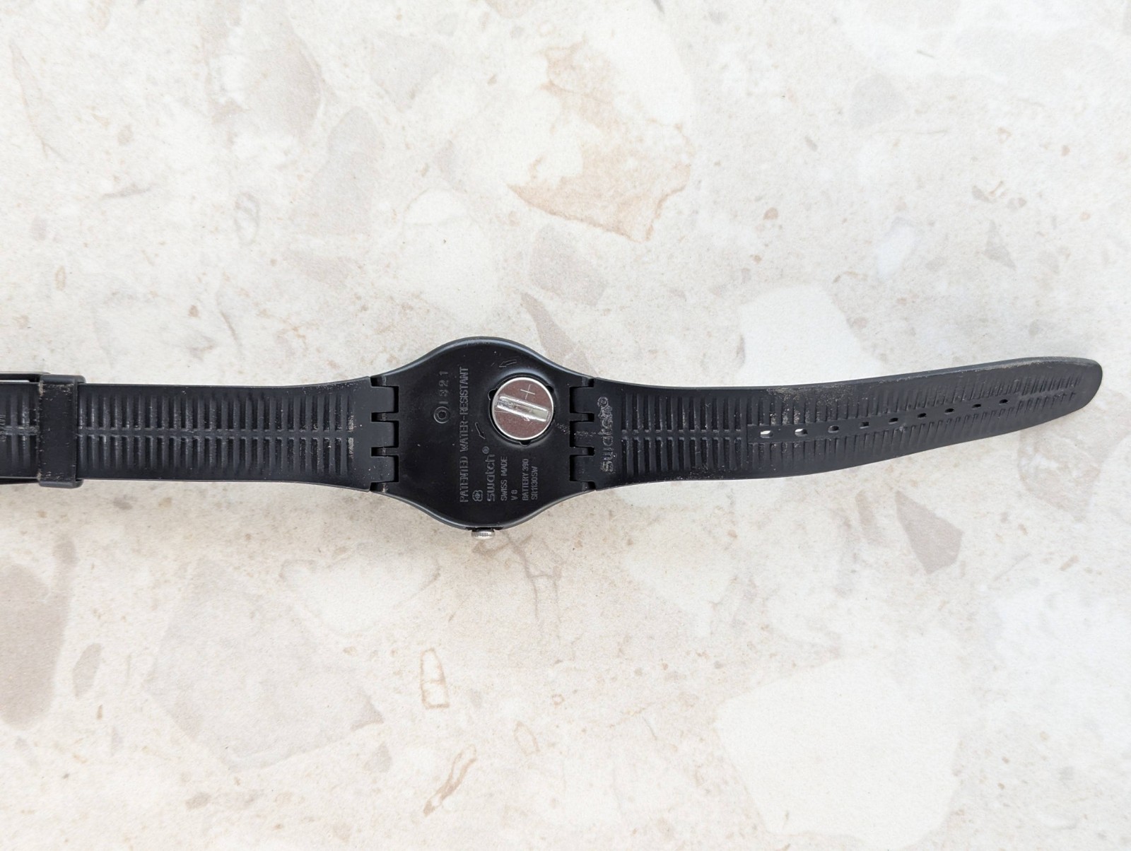 Swatch Watch Black SUOB101 Skeleton Rainbow/Multicolor Face