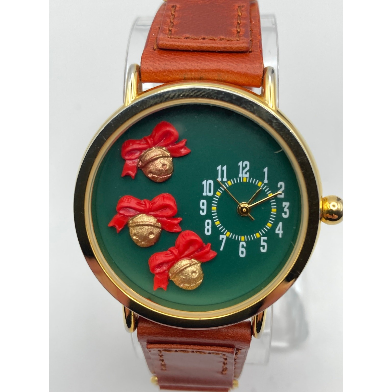 Holiday Christmas Themed Bells Ribbons Women’s Watch 38mm – Fresh Battery