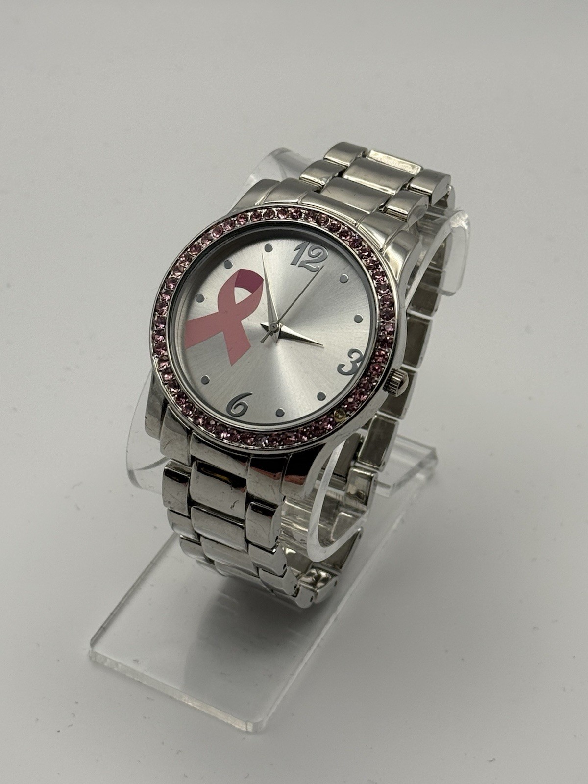 Accutime Pink Ribbon Breast Cancer Awareness Women’s Quartz Watch 39mm Working