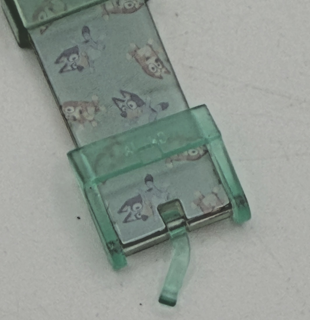 Bluey Children’s LCD Watch with Flashing Case Aqua Blue-Green Working READ!