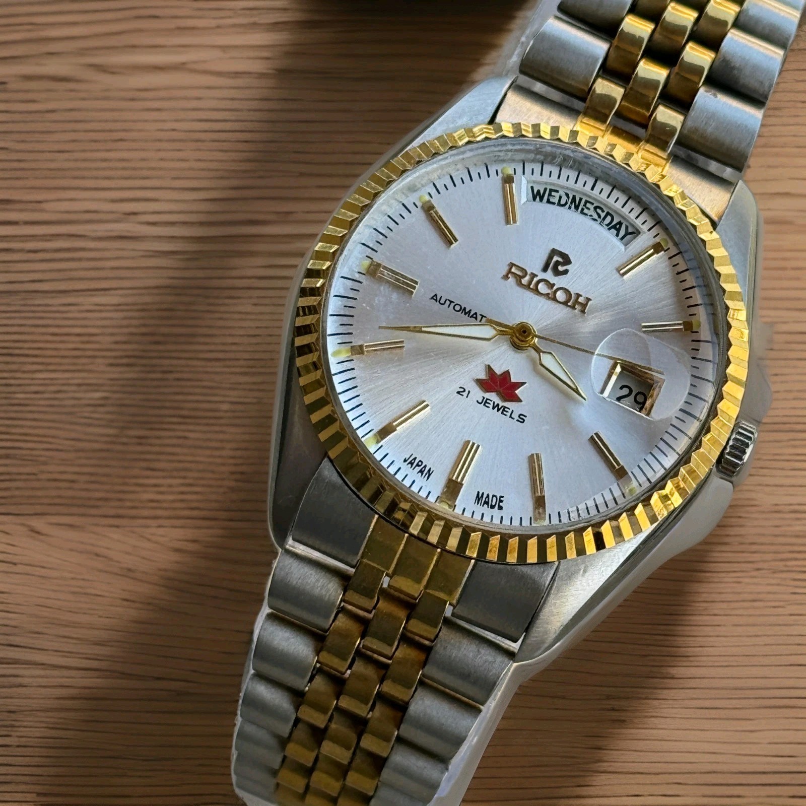 Rare Ricoh Automatic 21 Jewels Japan Made Watch For Mens president 040-121