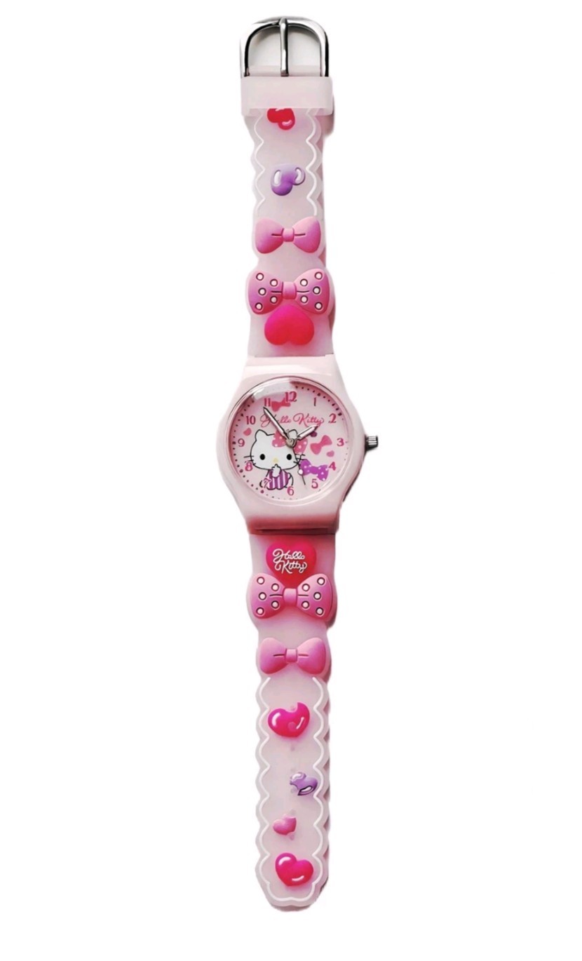 Hello Kitty Character Kids Adults Quartz Watch Silicone Pink & Purple New