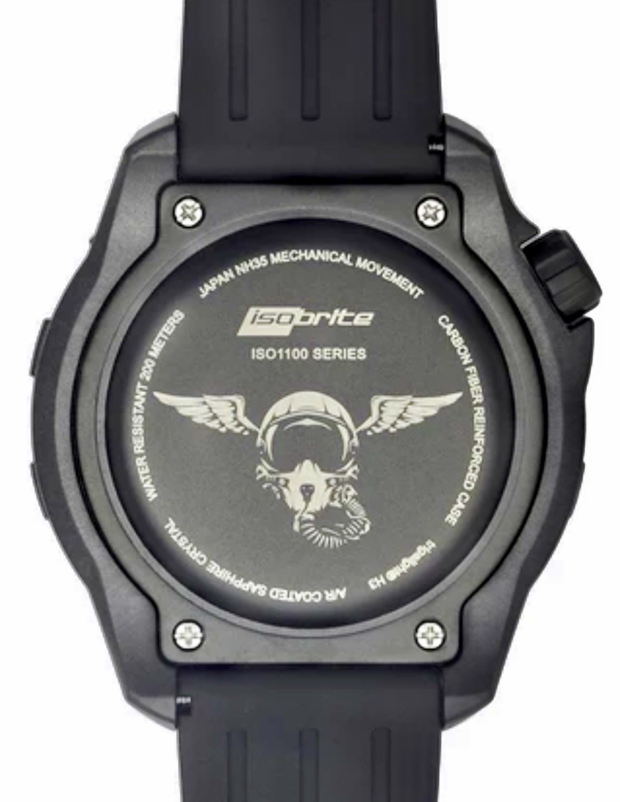 Isobrite Squadron MilSpec Zuludiver Auto Stealth Forged Carbon ISO1100 T100 45MM