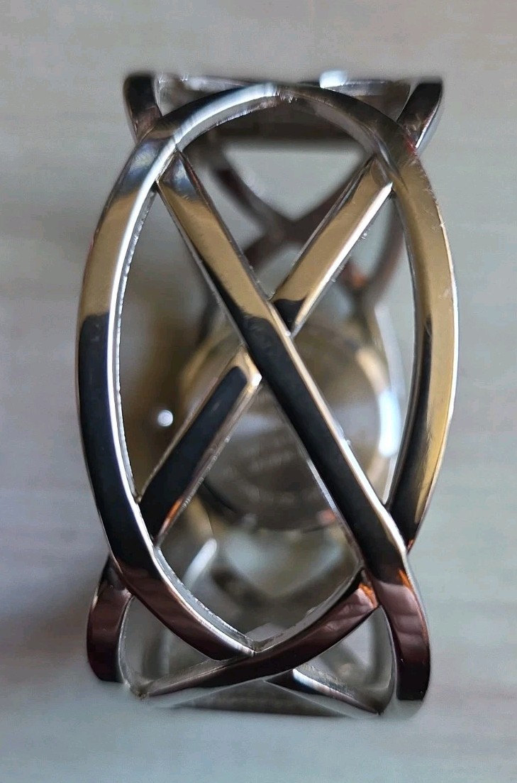 Silver Celtic Knot Studio Time Bangle Watch Crystal Rhinestone Bezel Case Used