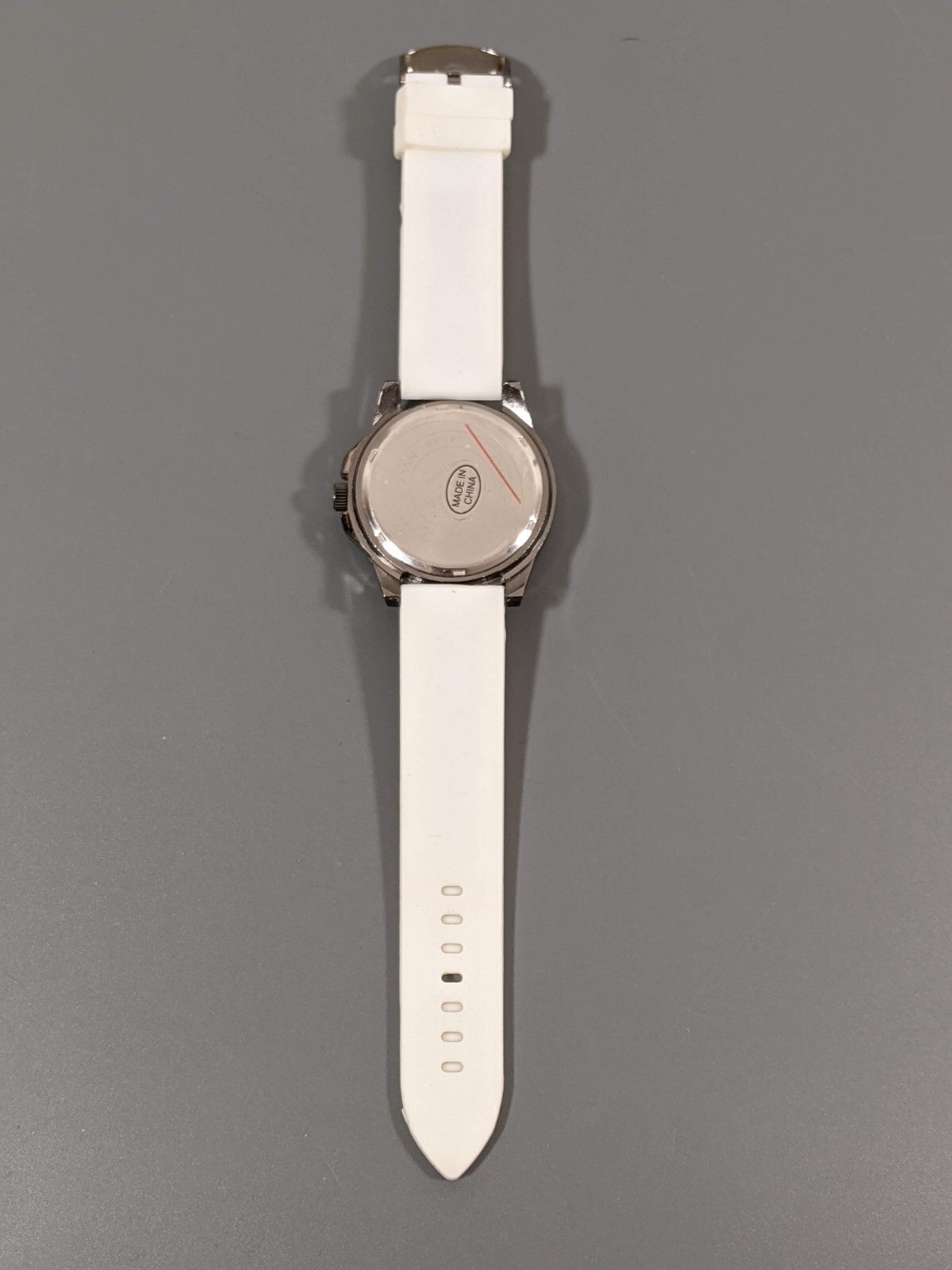 Geneva Black White Stripe Silicone Jelly Band Watch Round White Dial