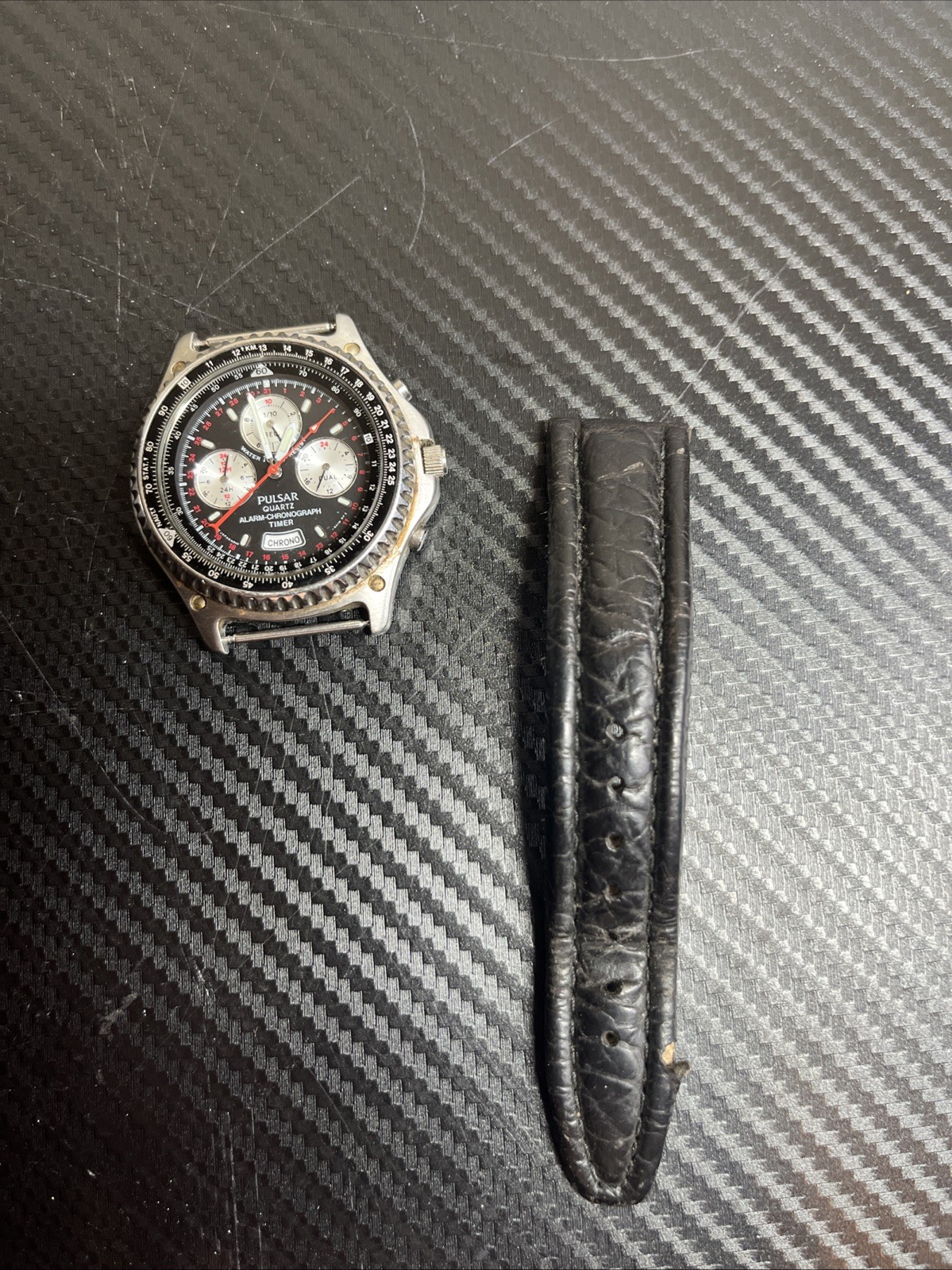 Vintage Pulsar N945-6A20 Alarm Timer Chronograph Men’s Watch
