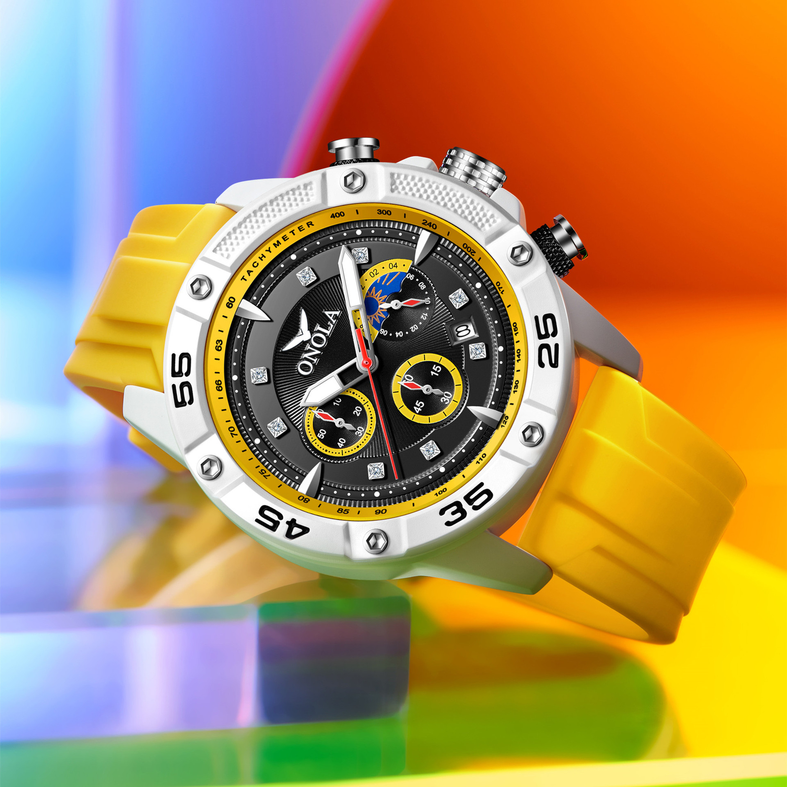 ONOLA Men’s Calendar Multifunction Chronograph Waterproof Luminous Quartz Watch
