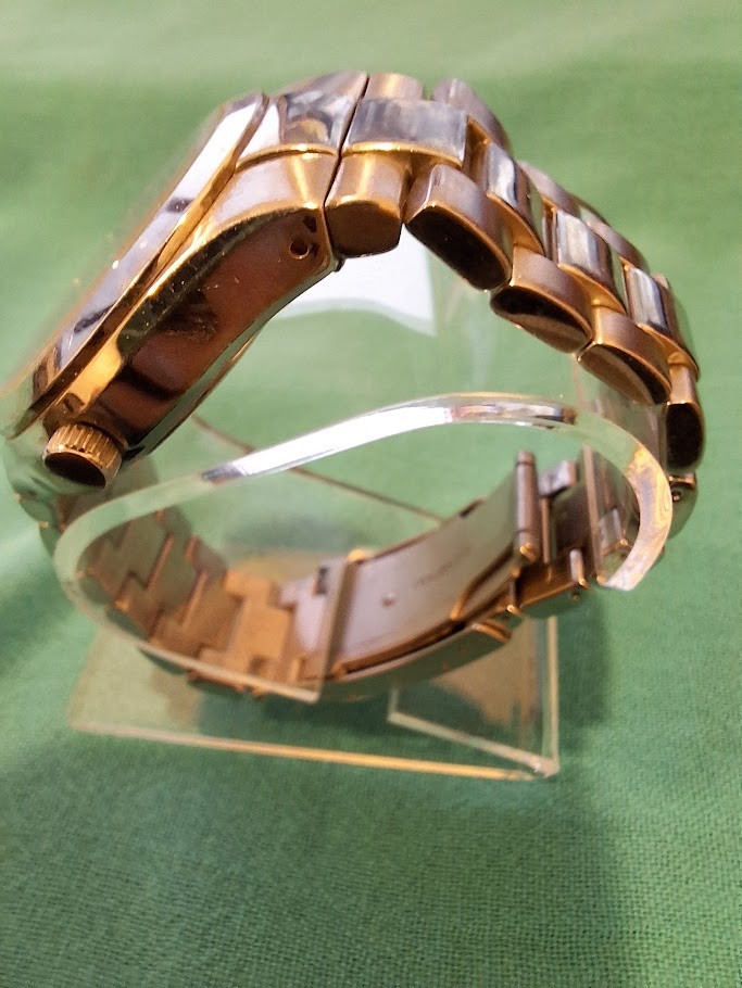 Fossil Arkitekt Brown Dial Stainless Steel Watch Date Quartz Untested Needs Batt