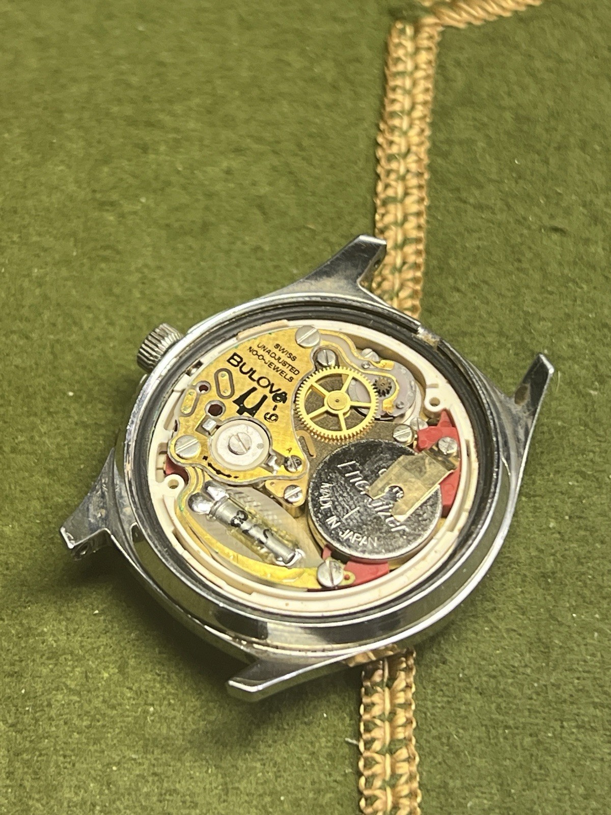 Vintage Bulova Accutron N7 35mm Watch Quartz Head Only – WORKS! Lug Hole Issue.