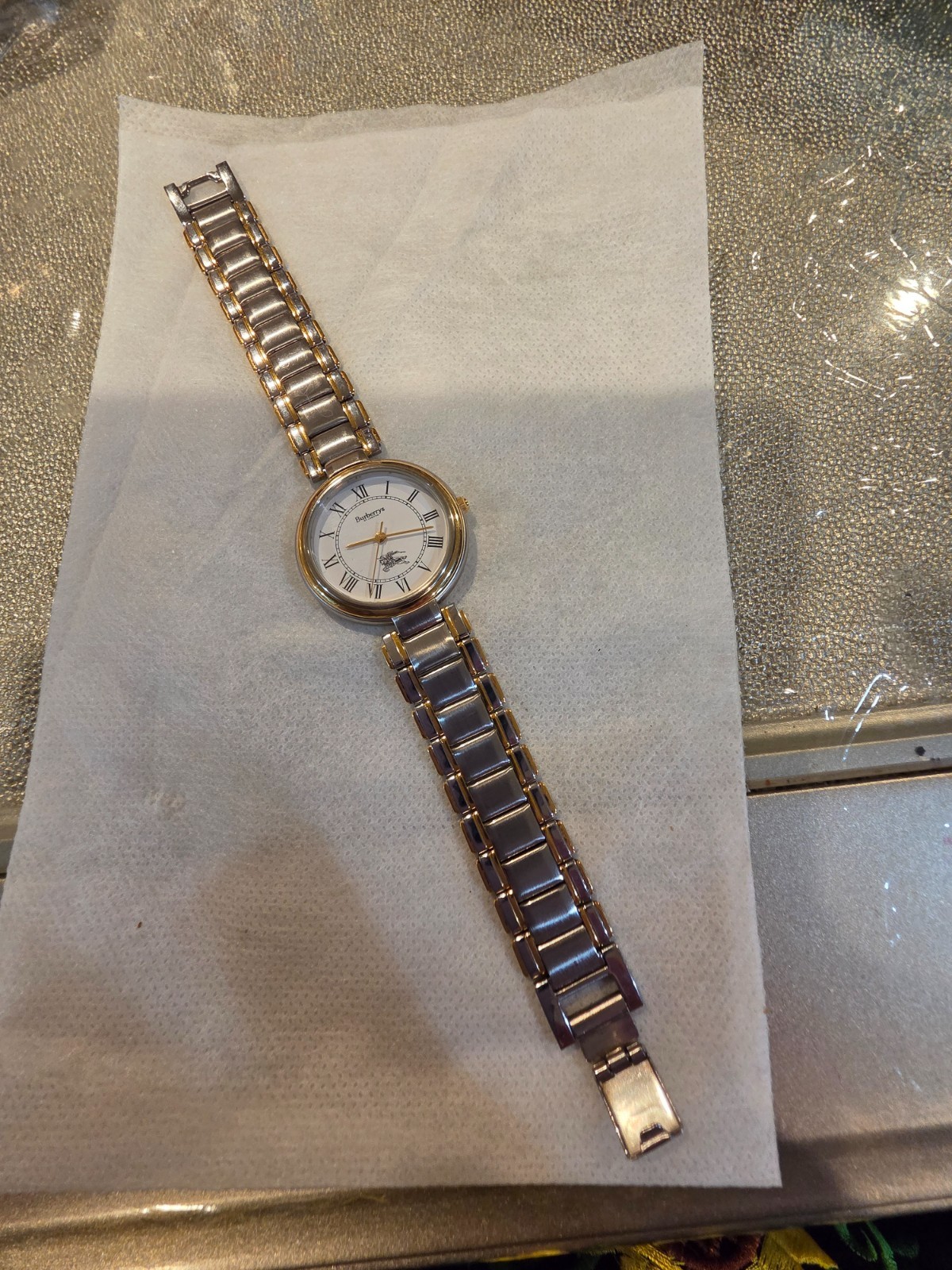 Burberrys of London Vintage Stainless Steel 2 tone Watch