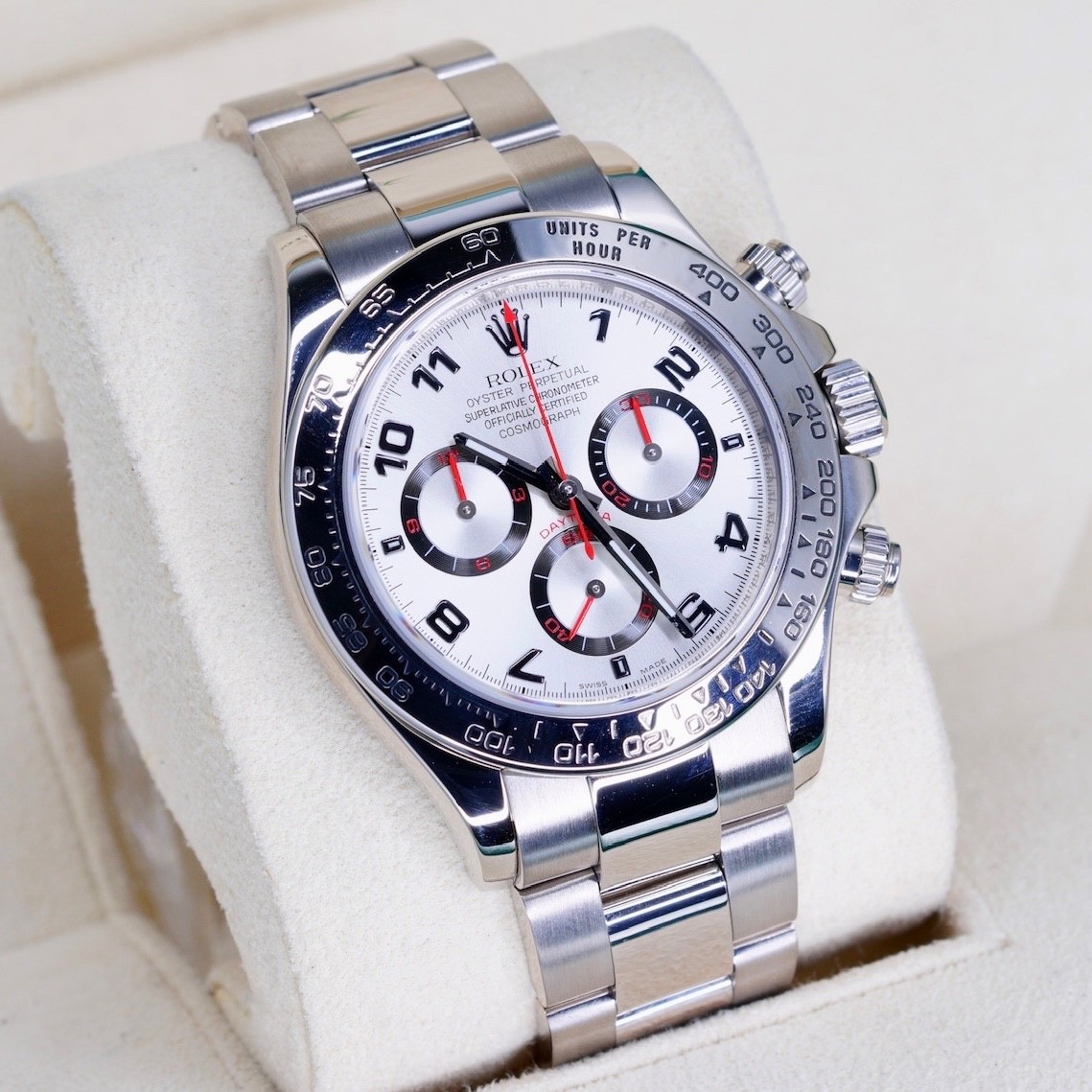 Rolex Daytona 116509 SILVER RACING Silver Arabic Dial 18K White Gold 40mm