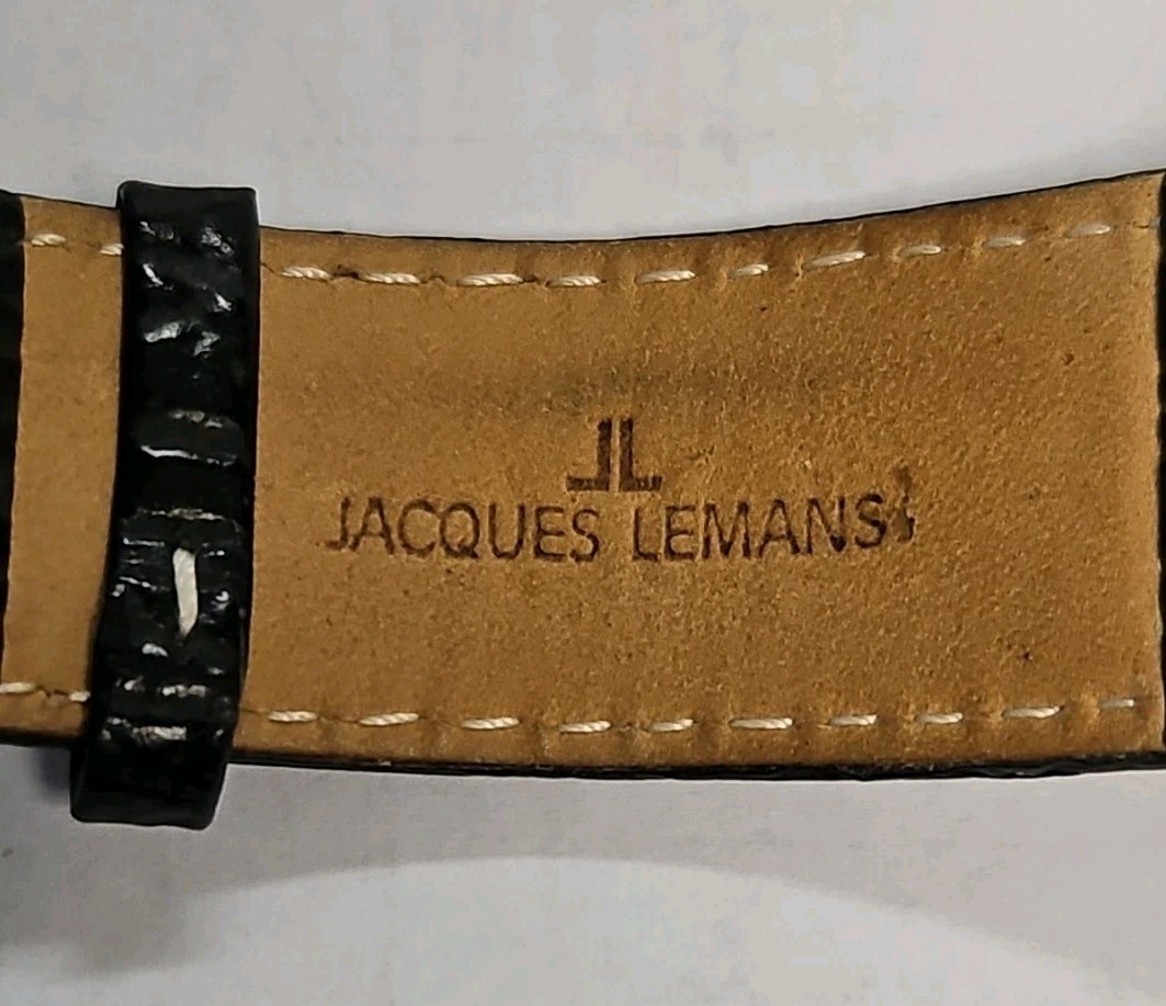 Jacques Lemans Men’s Watch 1-1350 Chronograph 42mm, New Battery, Genuine Leather