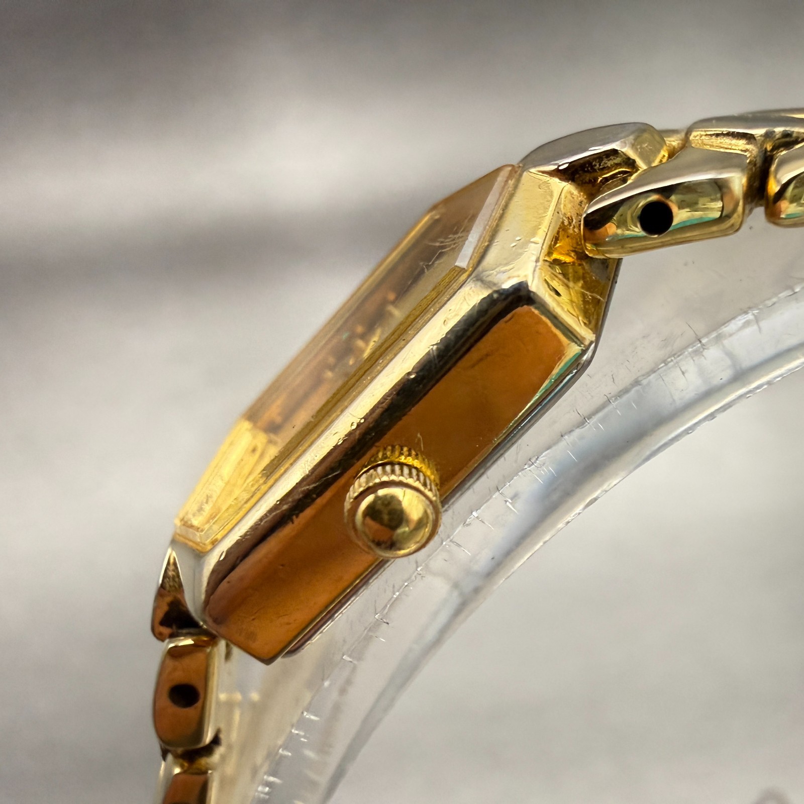 Citizen Watch Women 13mm Gold Dial Gold Tone Rectangle 5421-S41185 New Battery