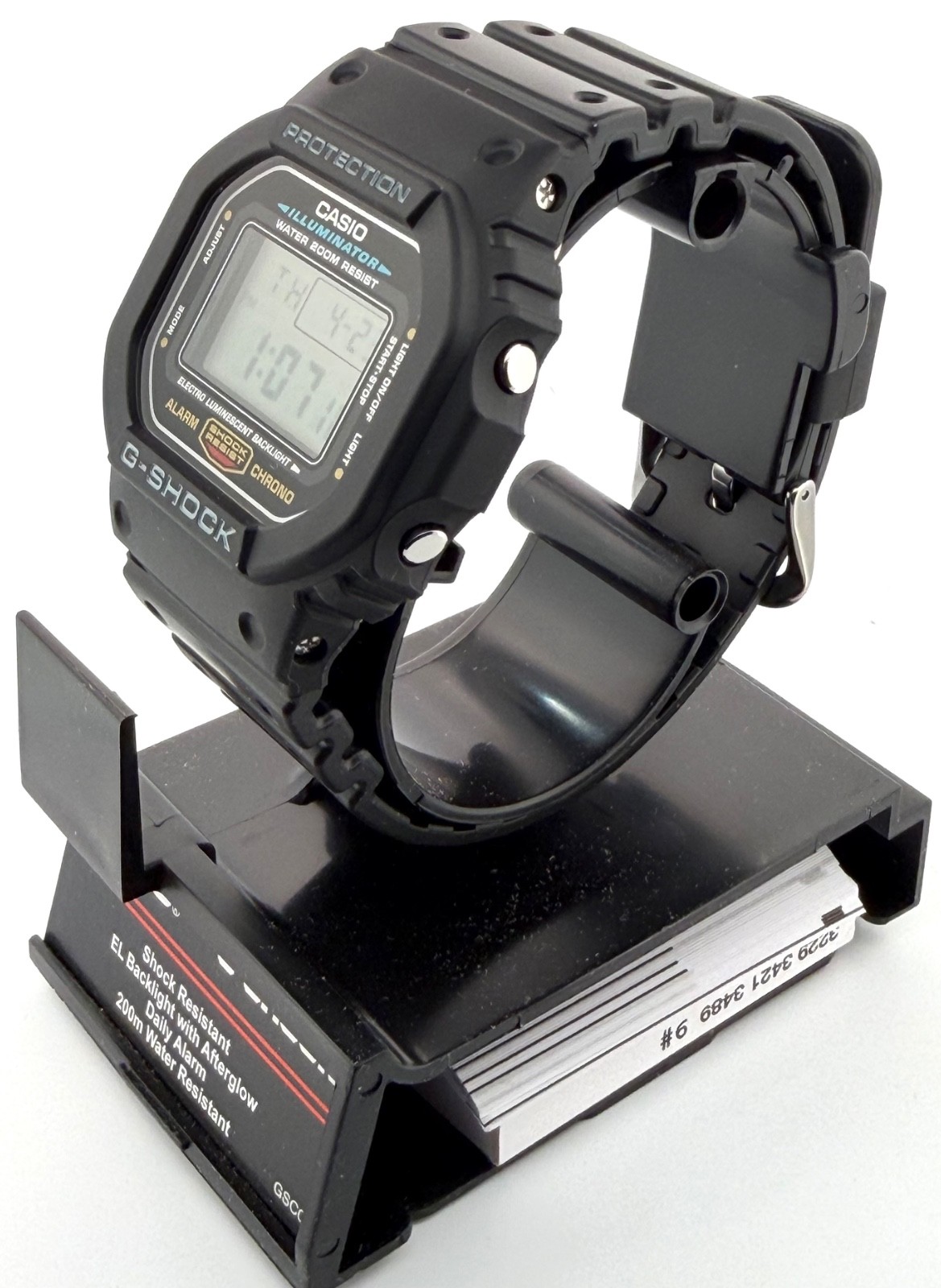 Casio DW5600E-1V, G-Shock 200 Meter Watch, Chronograph, Illuminator, Alarm, NEW