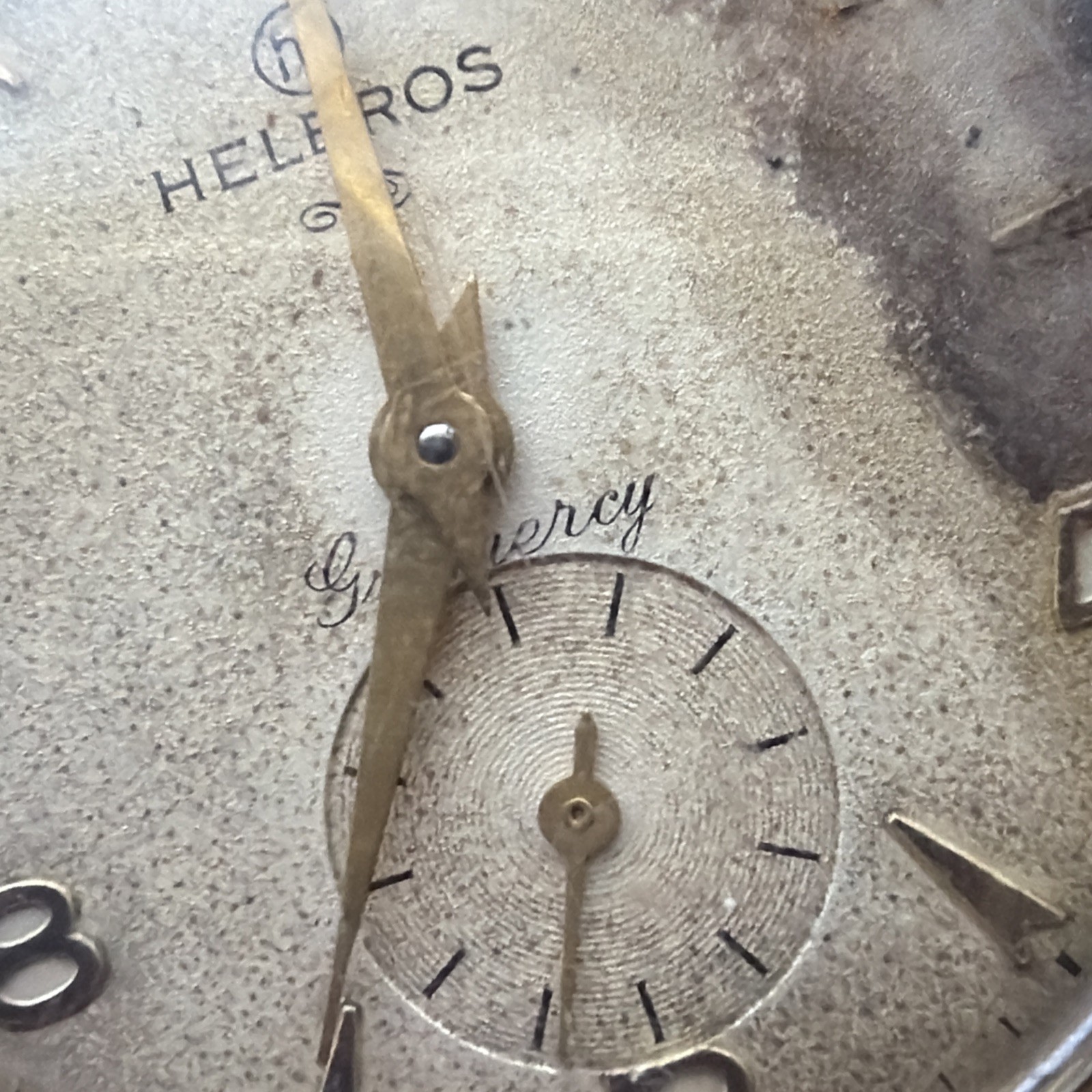 AV23 VTG Mechanical Wind Helbros 33mm Mens Watch Repairs Aluminum Case As Is**