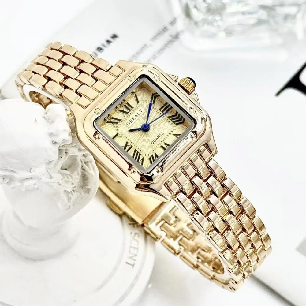 Classic Retro Square Waterproof Women’s Diamond-embedded Watch