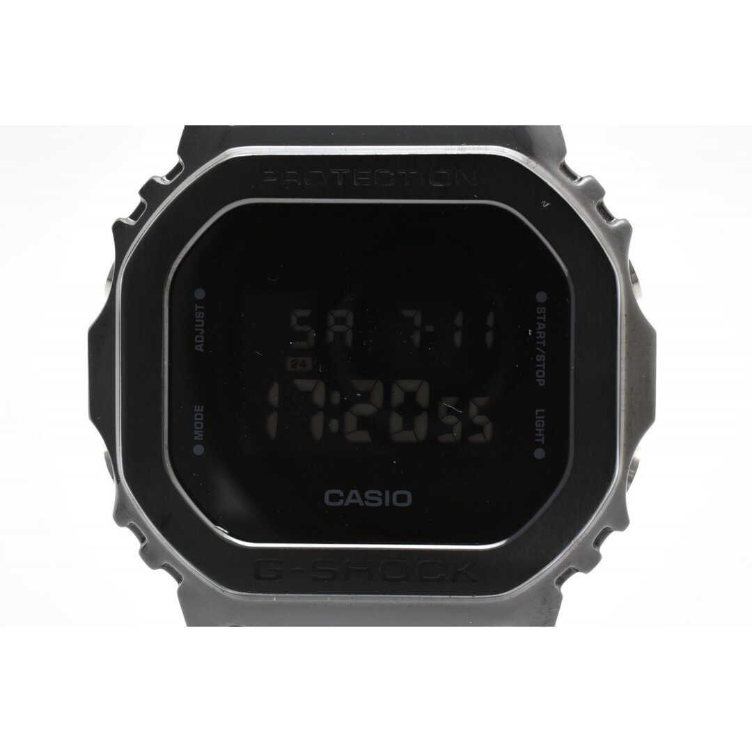CASIO G SHOCK GM 5600B Quartz Digital Wristwatch Black Dial Stainless Steel Beze