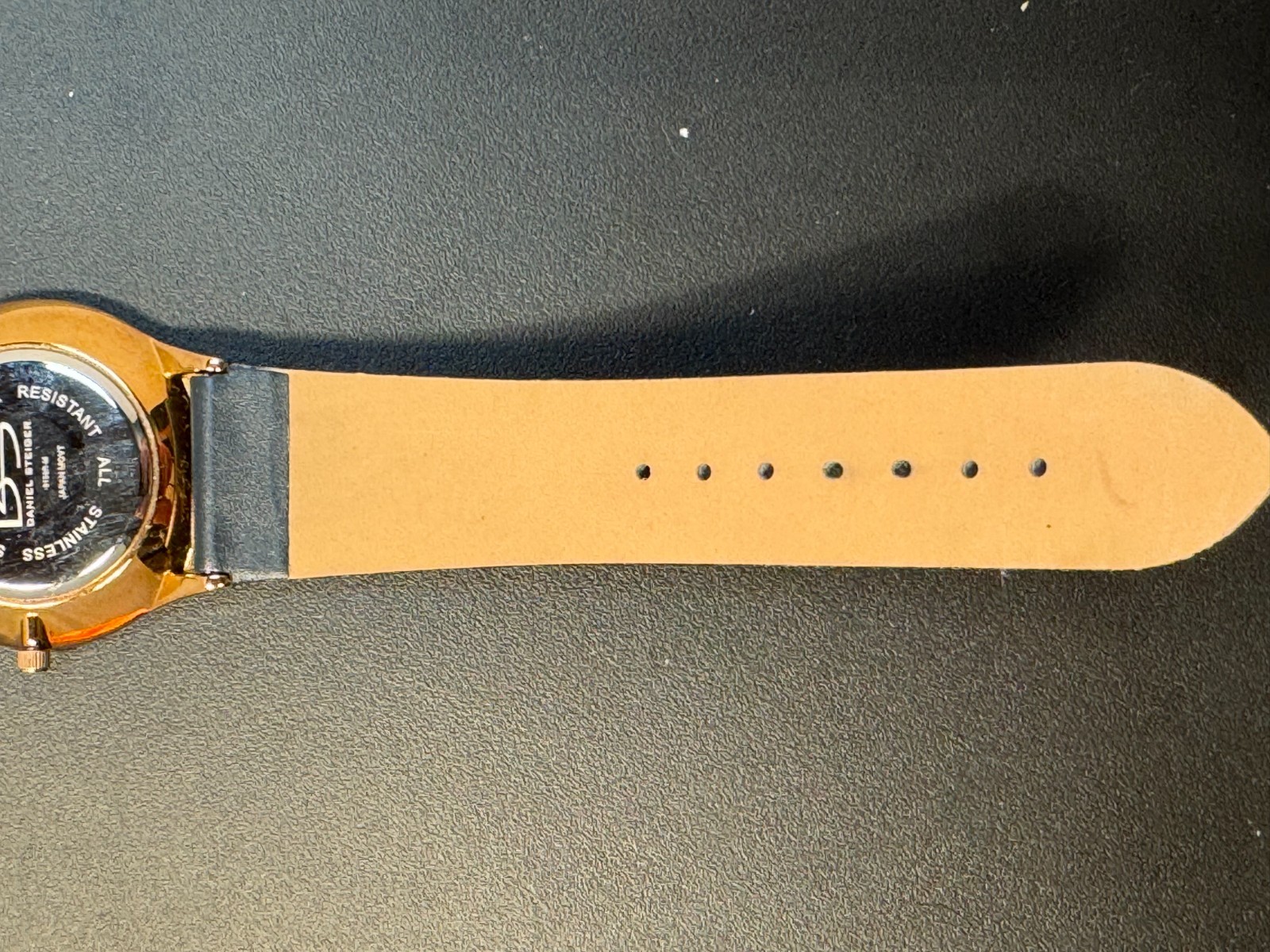 Daniel Steiger Brompton Slim 7mm Rose Gold Navy Blue Dial Watch 9198R-M