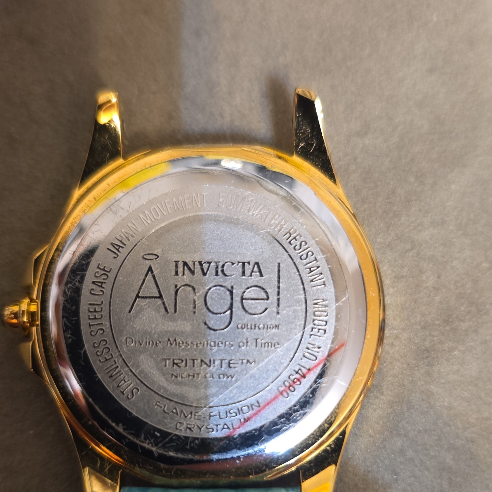 Invicta Angel Quartz Gold Stainless Steel Multi-Color Leather Strap 50m Watch