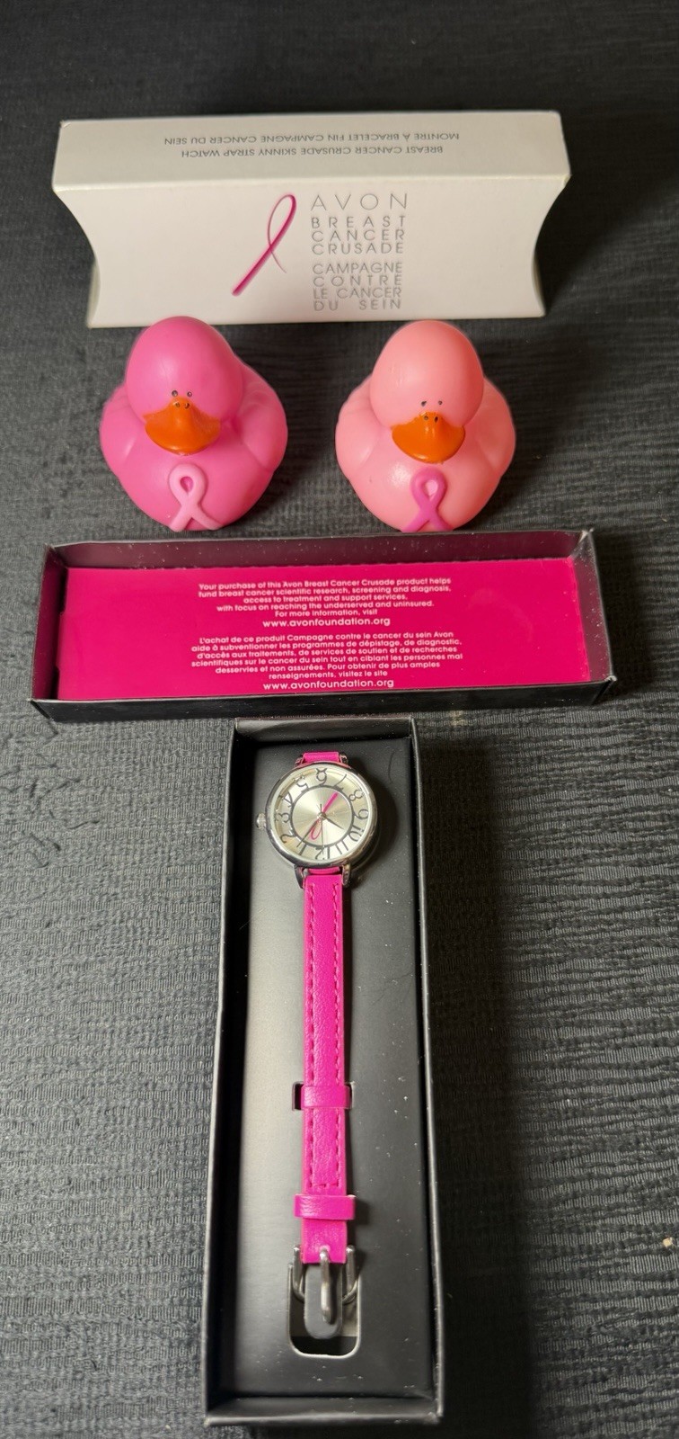 Avon Breast Cancer Awareness Crusade Women’s Skinny Strap Watch 2016 (new)