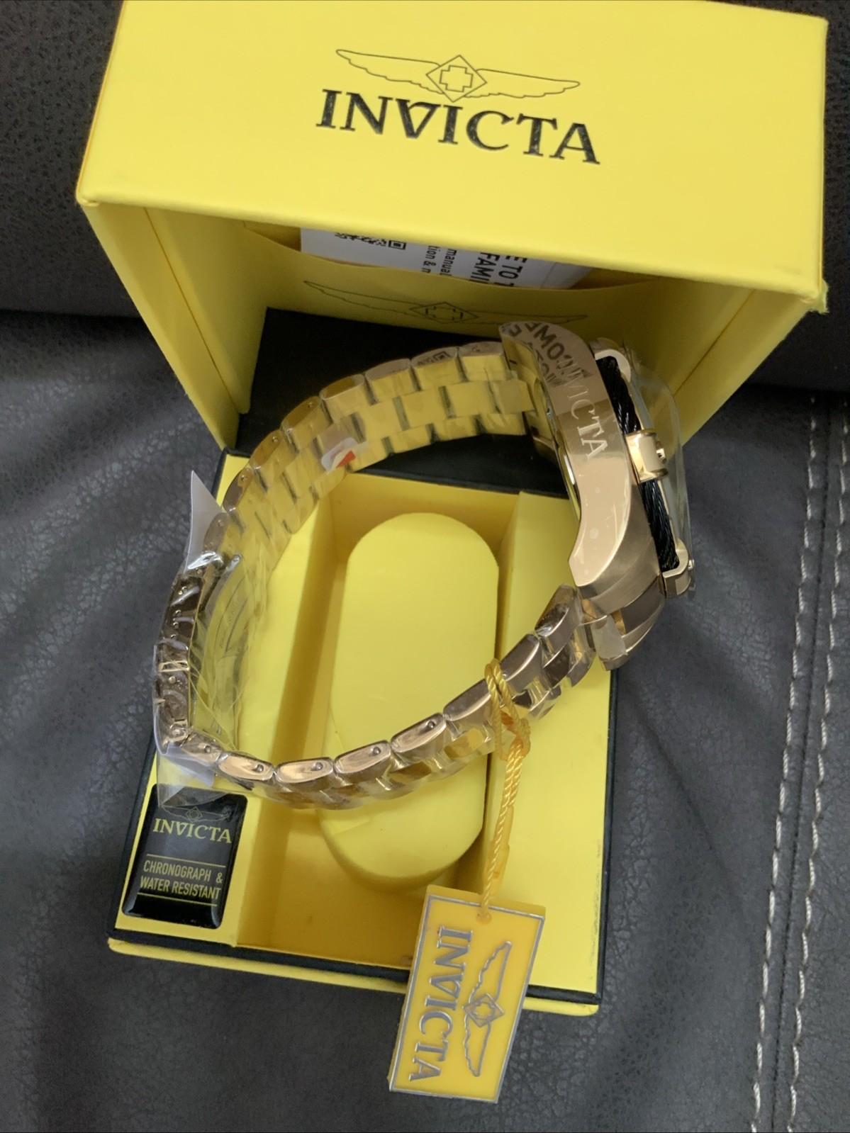Invicta Bolt 25515 – Trinite Night Glow Chronograph Gold Dial Men’s Watch NEW #2