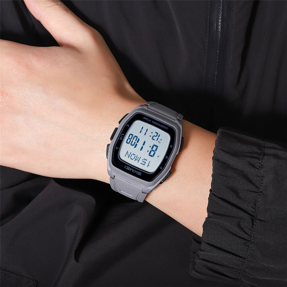 SKMEI Men Rectangle Watch Digital Electronic Wristwatch Students Boy Sport Watch