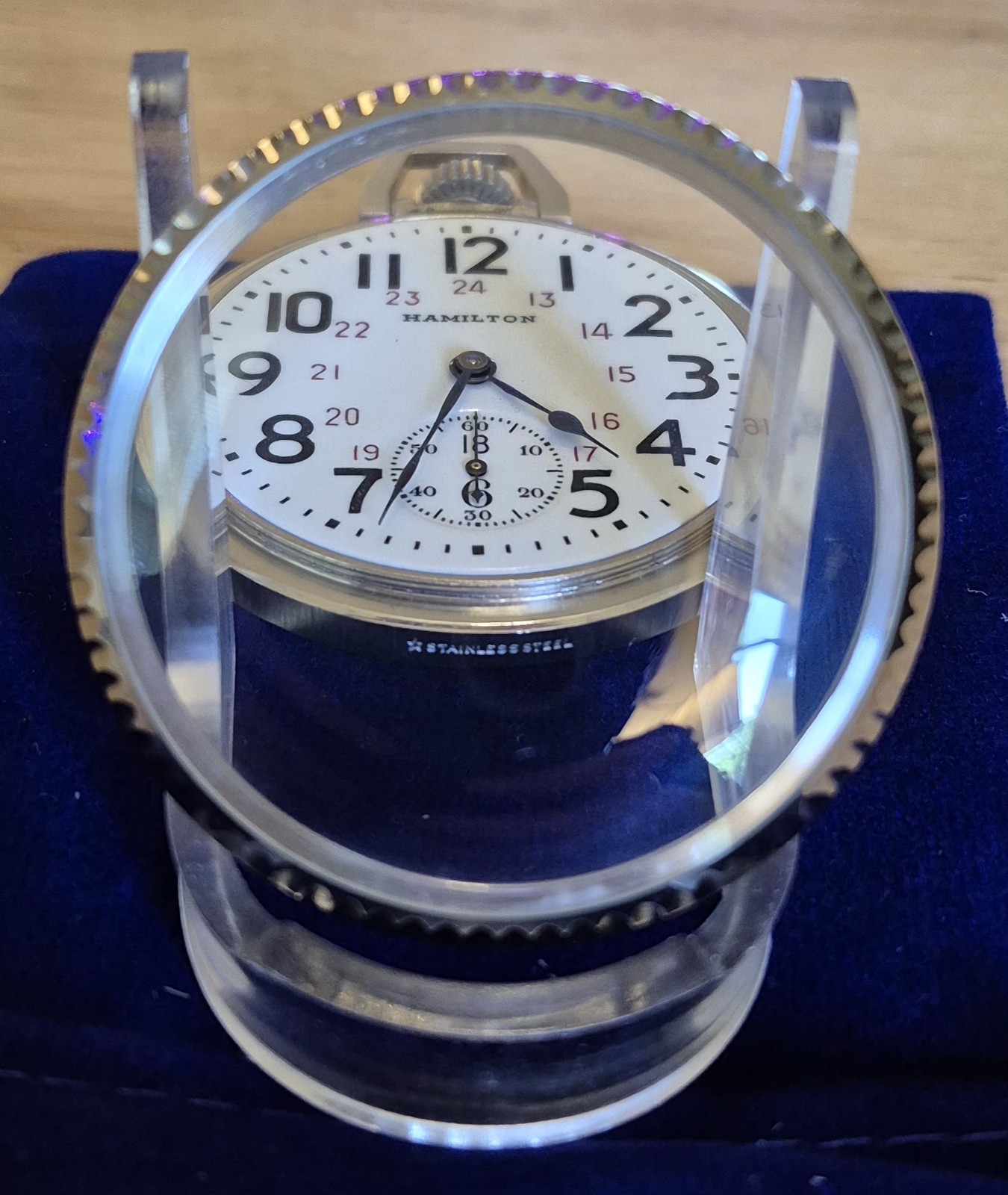 Hamilton 992E Elinvar 16s,Pocketwatch, 24-hr Dial & Canadian Dial-Just Serviced