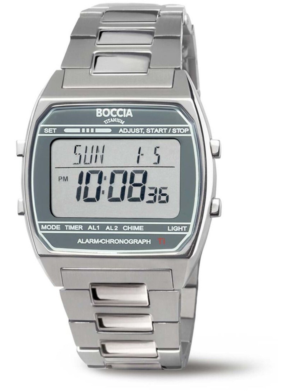 Boccia 3738-05 Mens Watch Titanium Digital Chronograph 37mm 5ATM