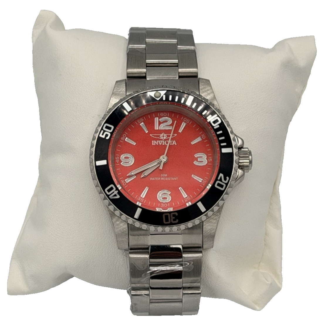 Invicta Specialty Rowan Men’s 40mm Watch Silver Red Black Stainless Steel 49350