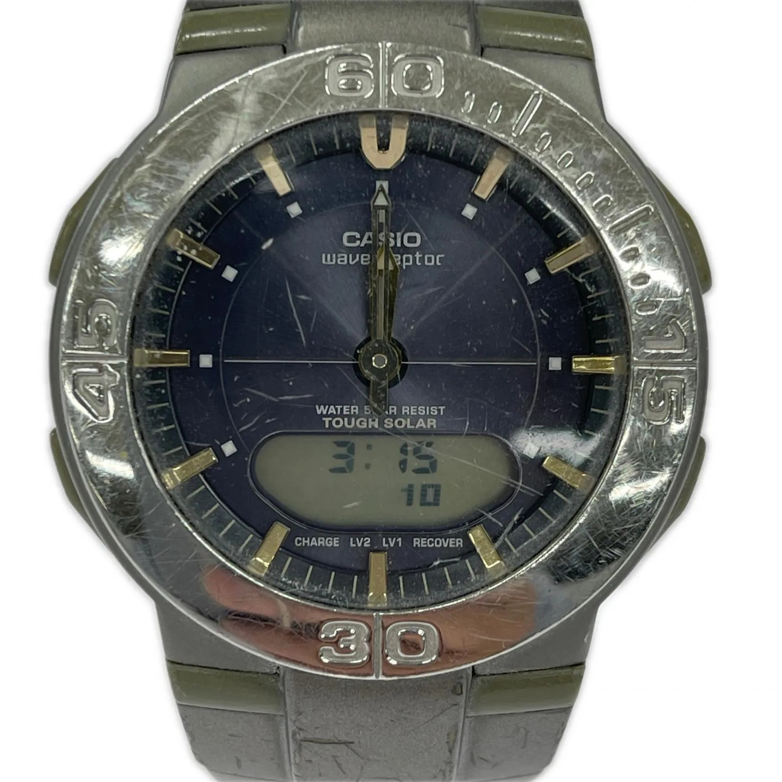 CASIO WVA-310 WAVE CEPTOR TOUGH SOLAR Watch / Navy x Silver