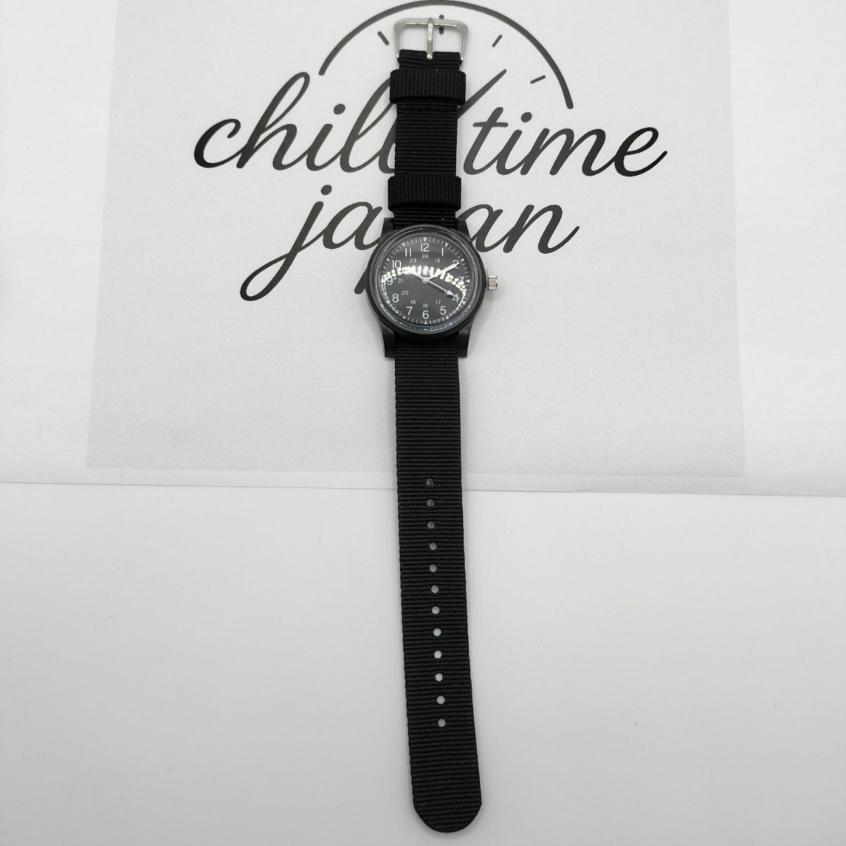 Daiso Military Watch Miri Set of 2 Olive & Black Movement New One-Piece Strap