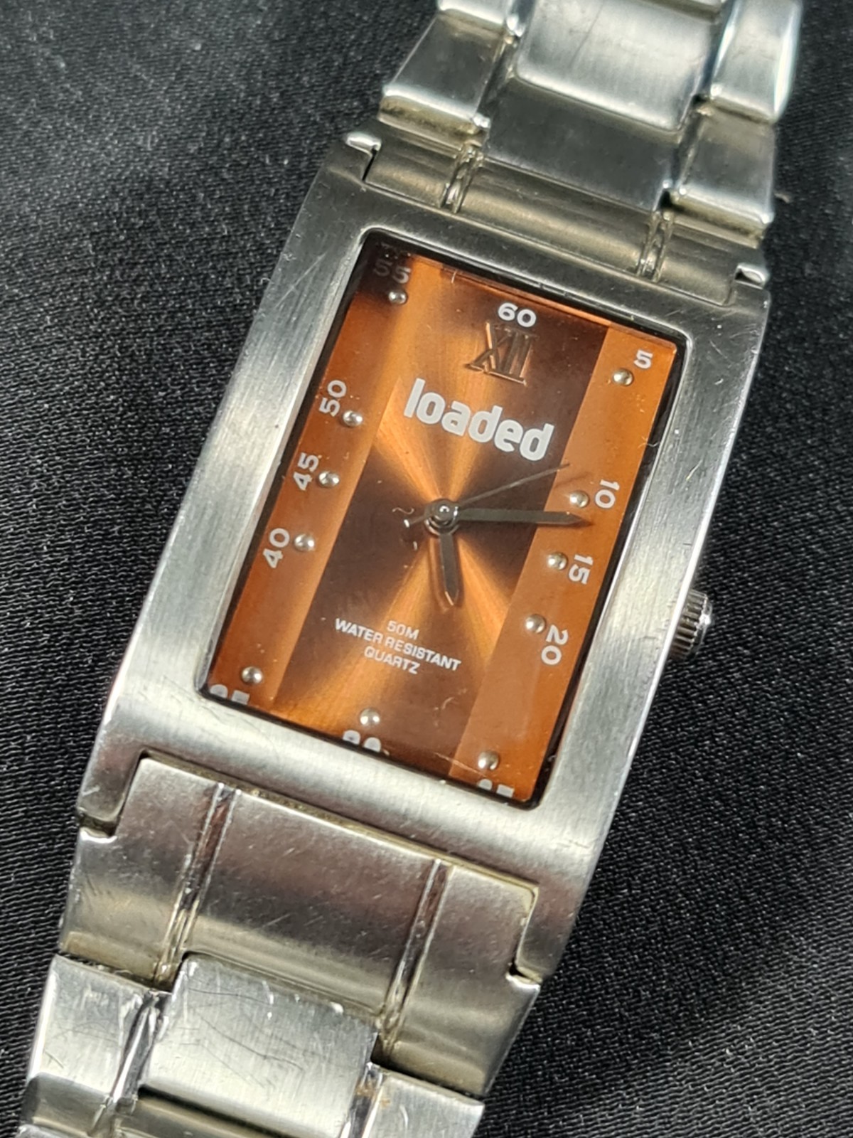 Gents Loaded Quartz Watch with Silver Metal Strap, 3 Fold Safety Clasp vgc