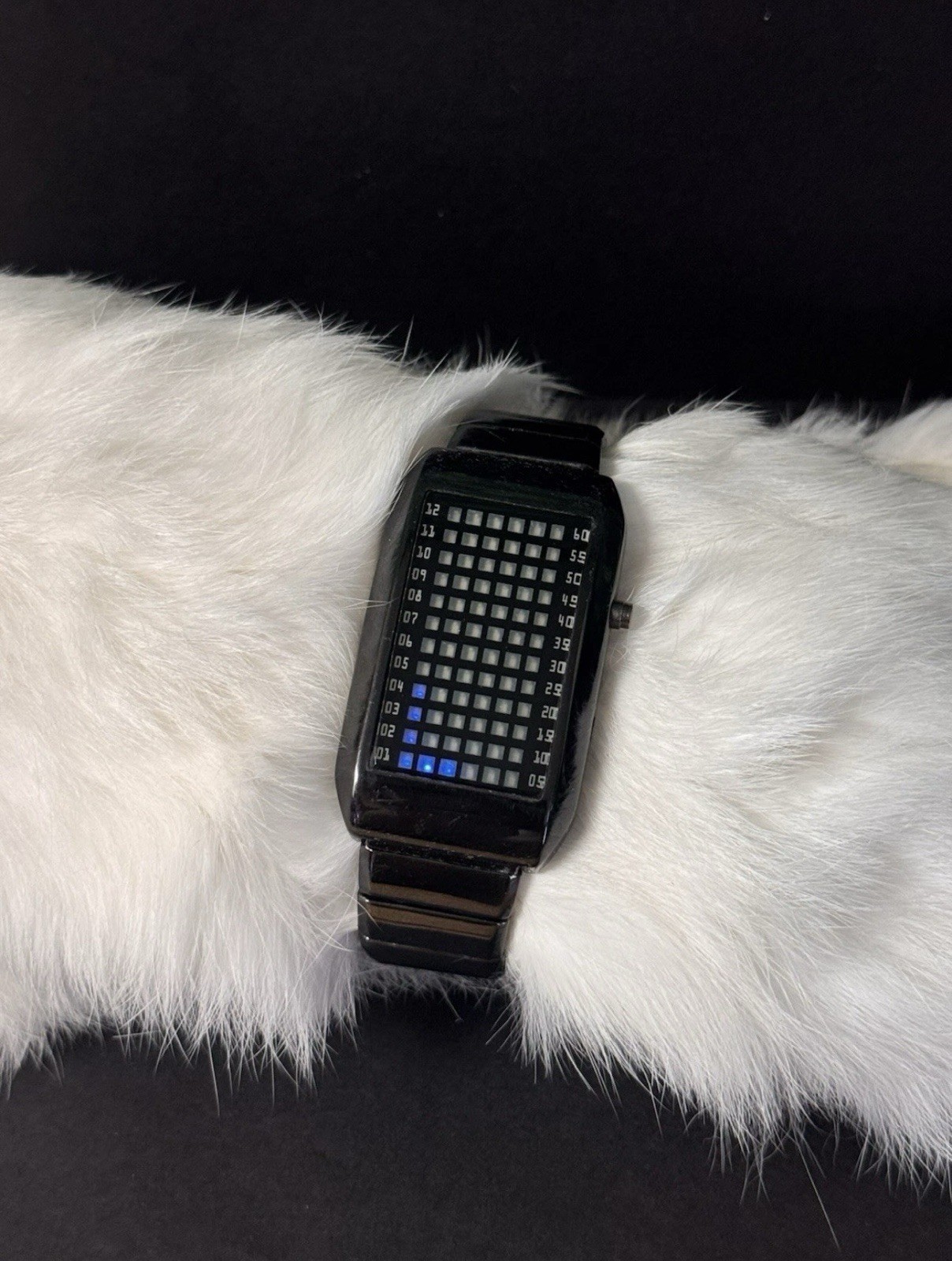 Intercrew LED Dot Matrix Watch – Black Futuristic Digital Grid Display