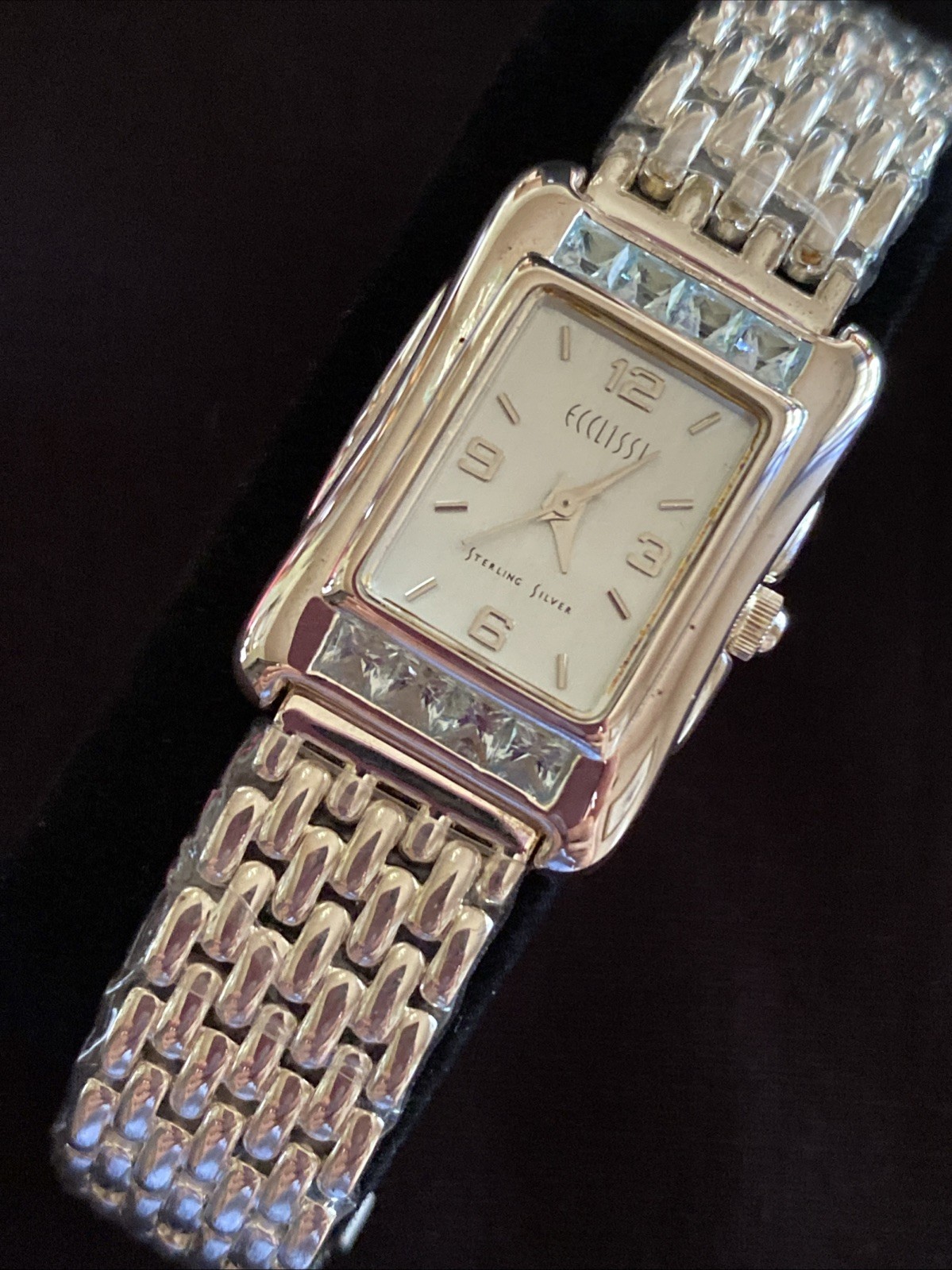 NIB Lady’s Sterling Silver ECCLISSI 925 Bracelet Watch New Battery 7/1/2026
