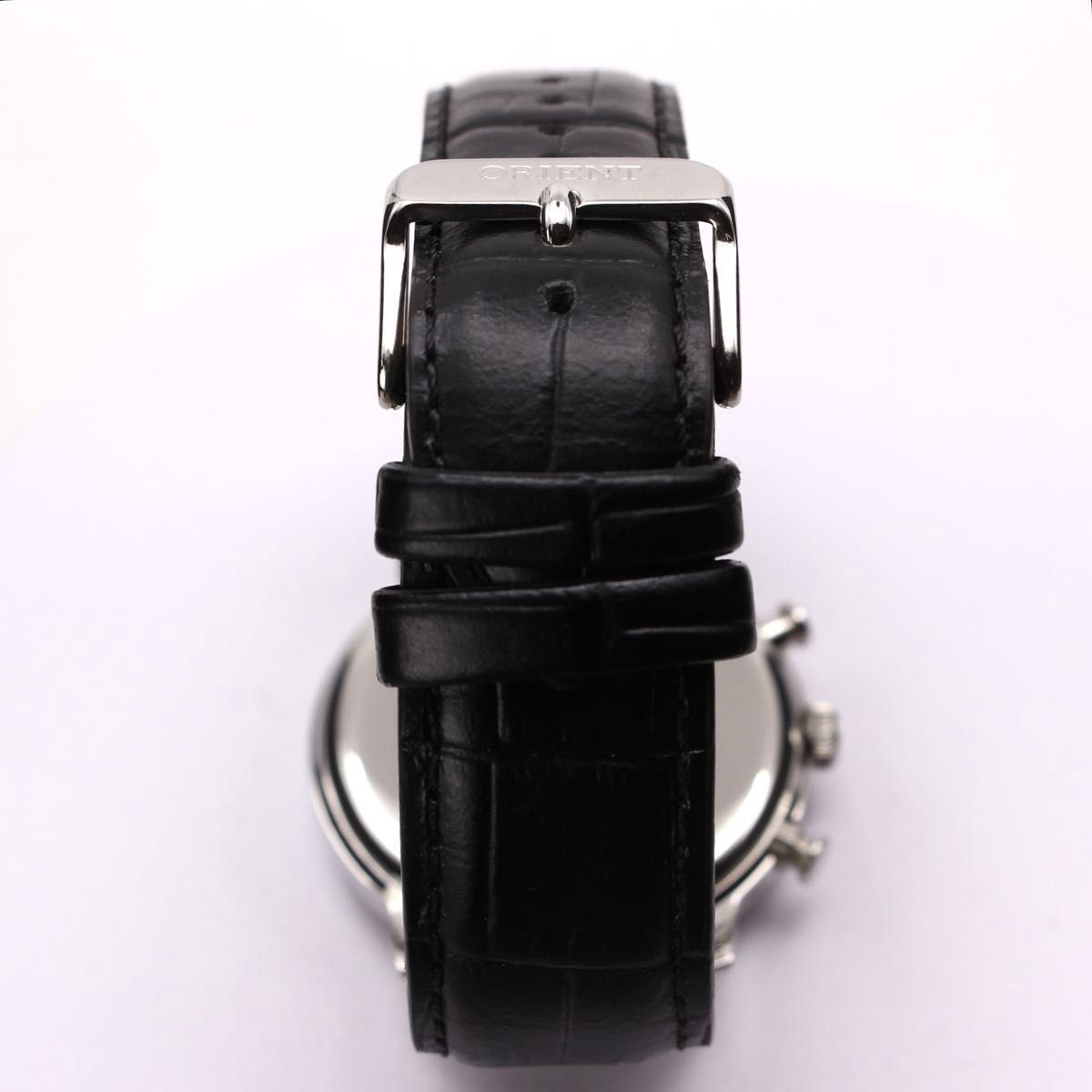 ORIENT VR32-UAA0 Chronograph Quartz White Dial Japan Men’s Watch Leather