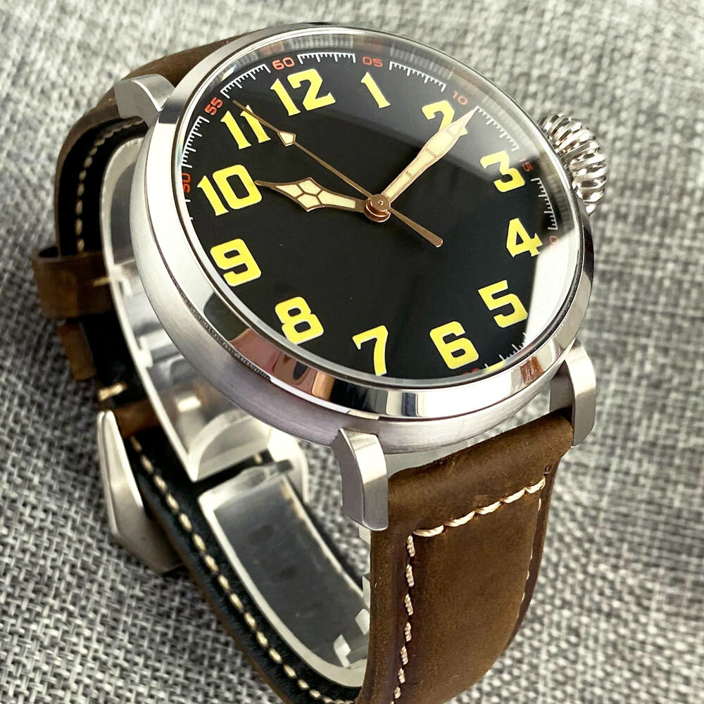 46.5mm Tandorio Sapphire Glass NH35A PT5000 Auto Movement Big Men Watch Luminous