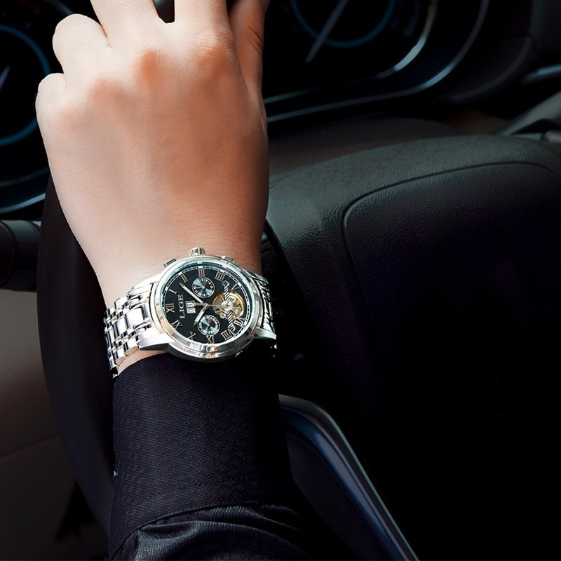 🔥Luminous Men Watch Automatic Mechanical Date Waterproof Man Daily Wristwatches