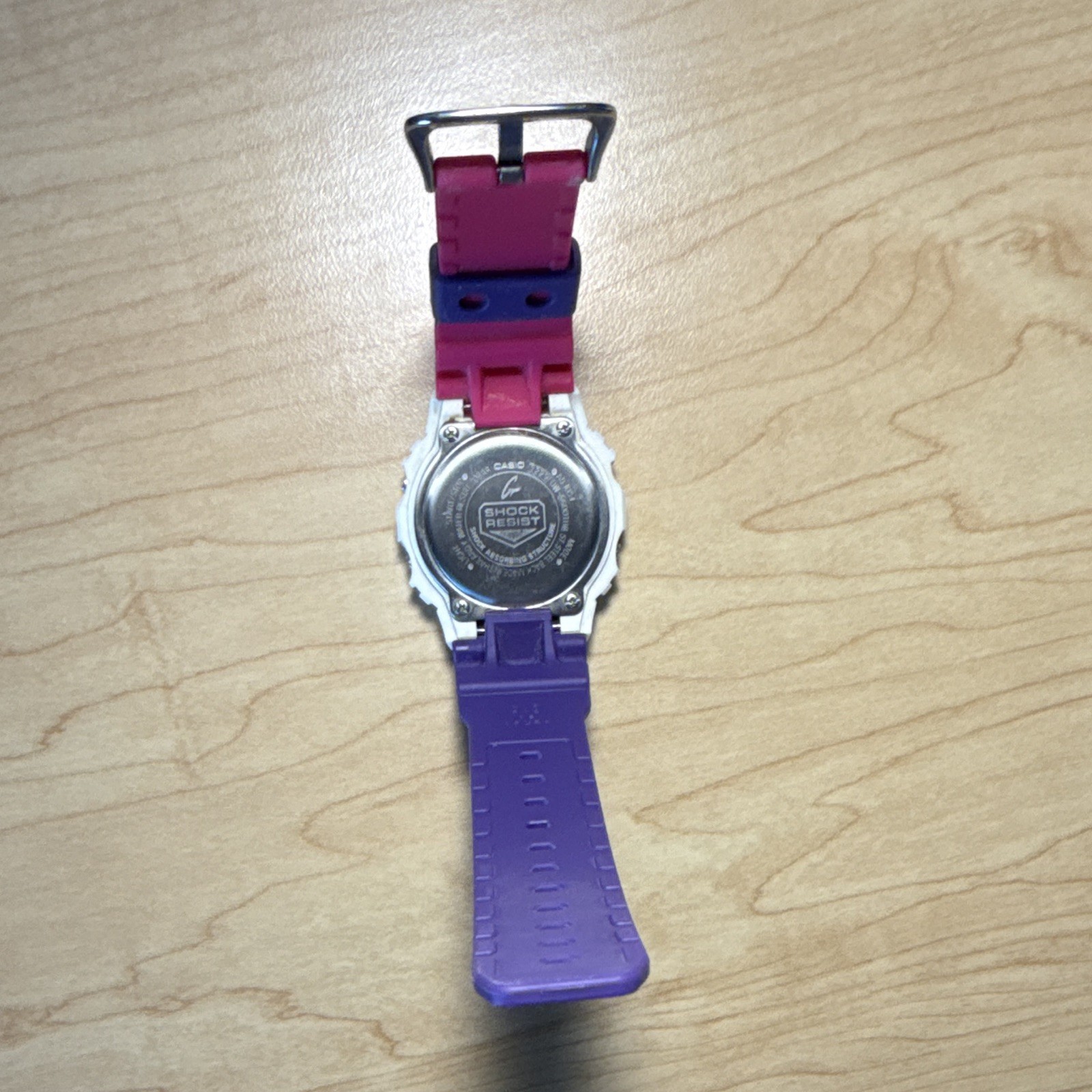 Casio G-SHOCK DW-5600THB Digital Watch White Resin Case Pink/Purple Band 200m