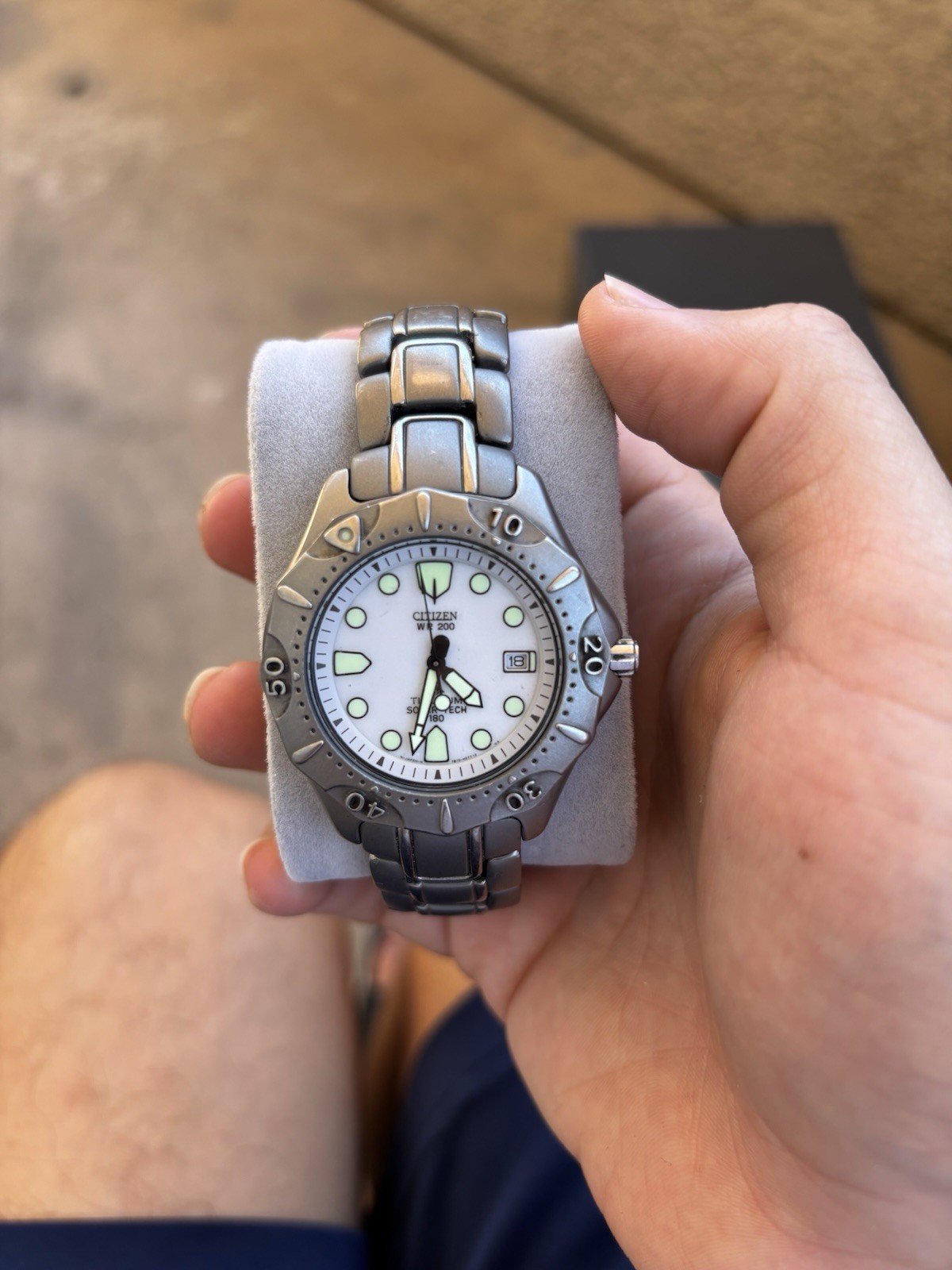 Citizen Eco-Drive Solar-Tech 180 Two-Tone Titanium Diver 200m Watch – Runs Great