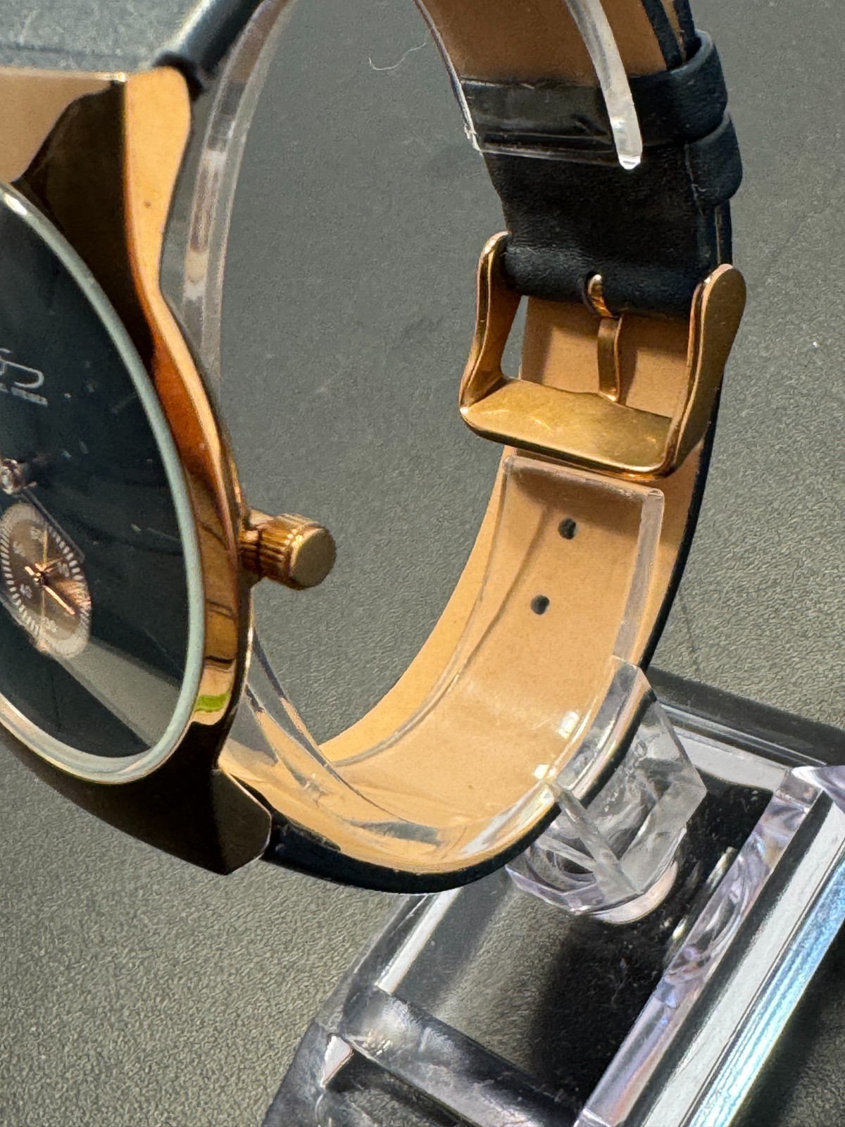 Daniel Steiger Brompton Slim 7mm Rose Gold Navy Blue Dial Watch 9198R-M