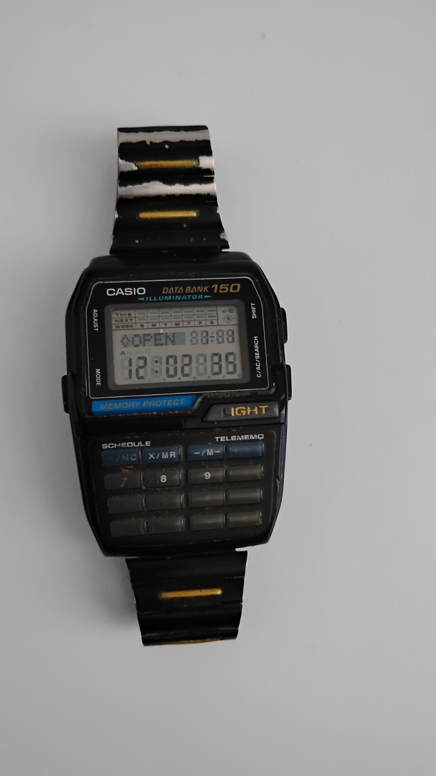 Casio Data Bank 150 DBC-150 1477 Calculator Watch New Battery Works