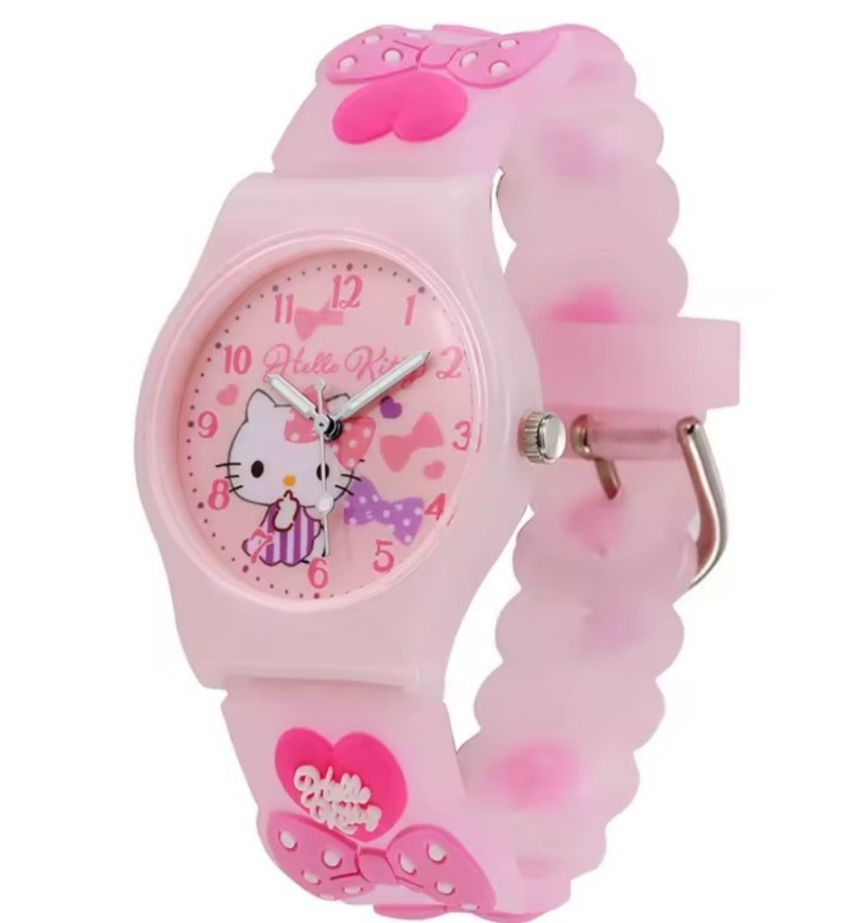 Hello Kitty Character Kids Adults Quartz Watch Silicone Pink & Purple New