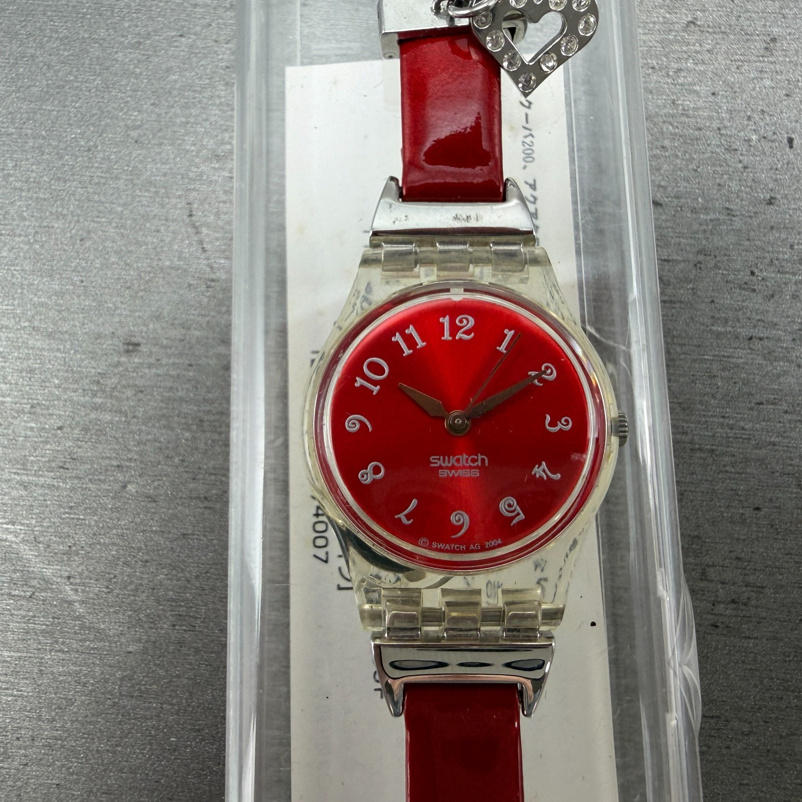 Swatch Lady Candle Dinner Watch Women 25mm Red Dial Clear Tone LK249 New Battery