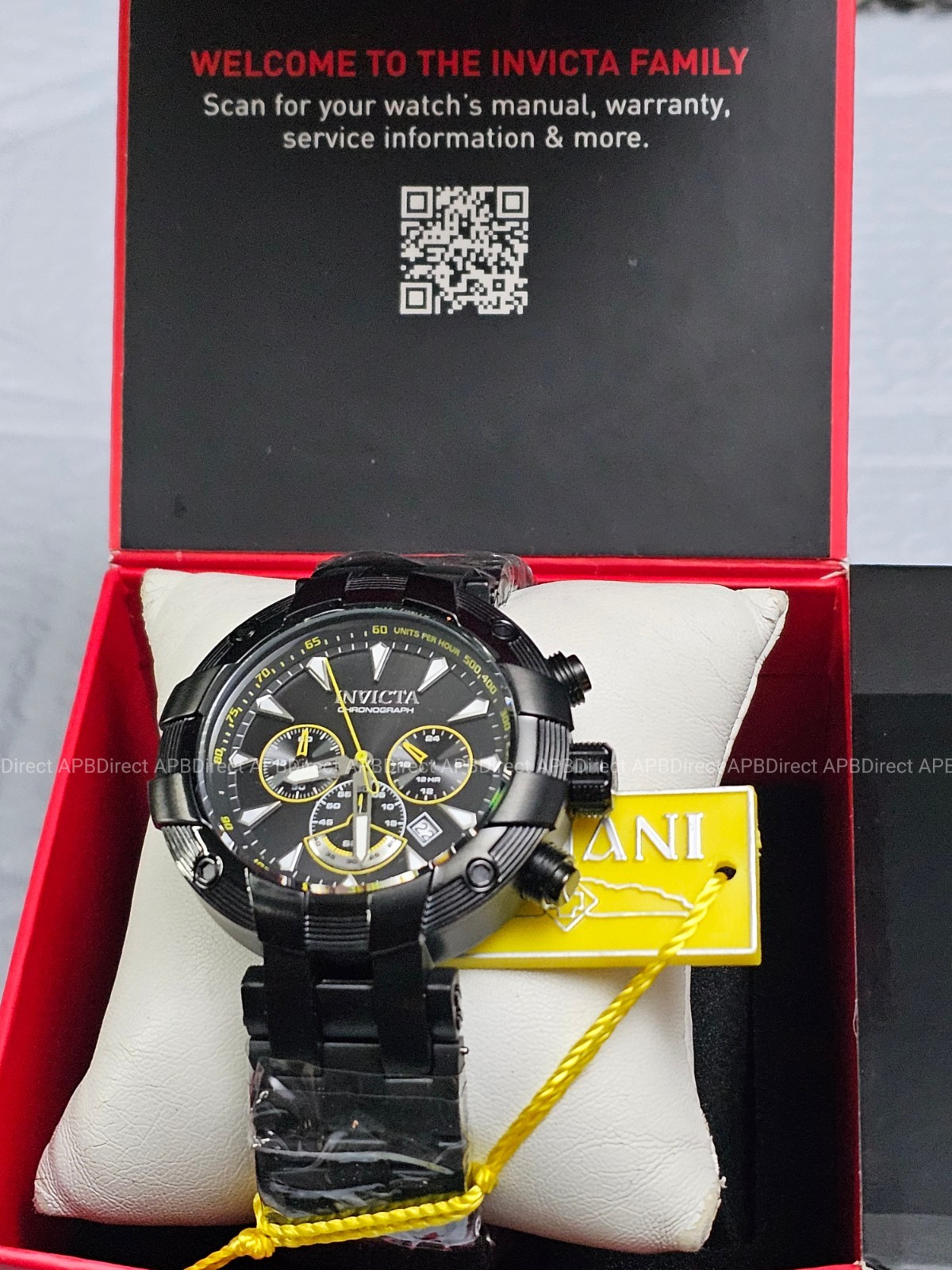Invicta – SUBAQUA – Chronograph Black Yellow LUME Flame-Fusion Mens watch