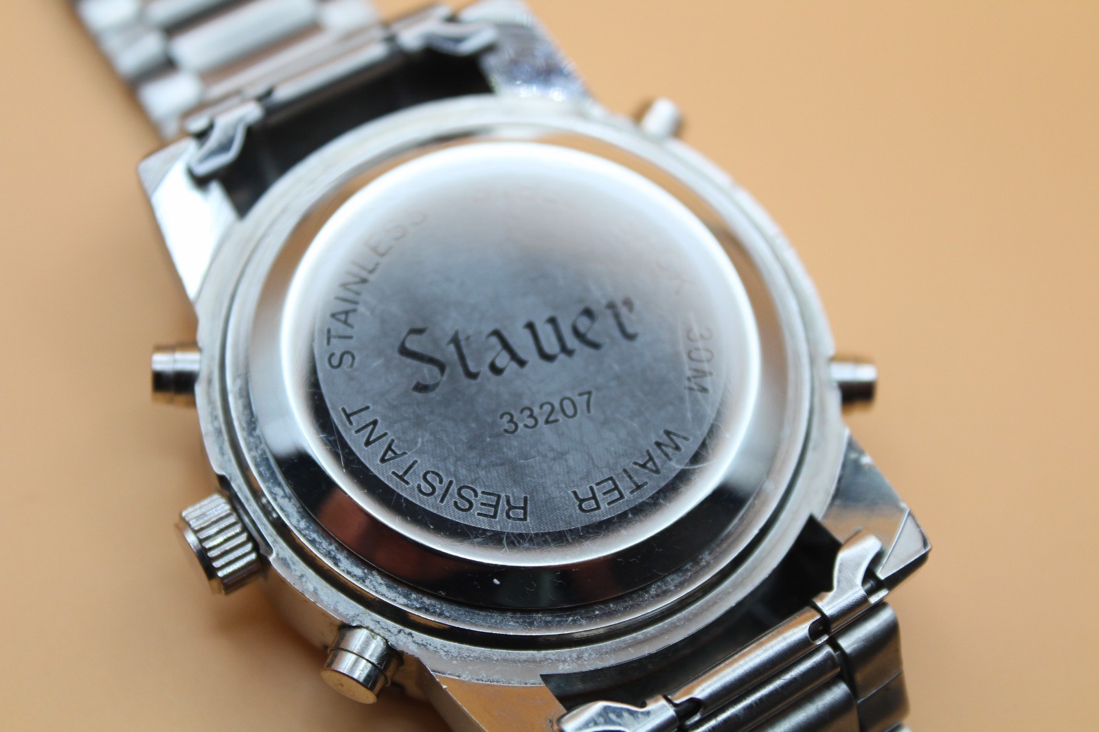Stauer 33207 Quartz Blue Sunburst Analog Digital 48mm Chronograph 100FT WR