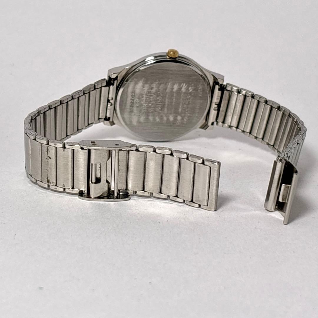 SEIKO SPIRIT 5P32-7A00 Quartz Watch 33mm Gold Wave Dial SS Band 17.5cm