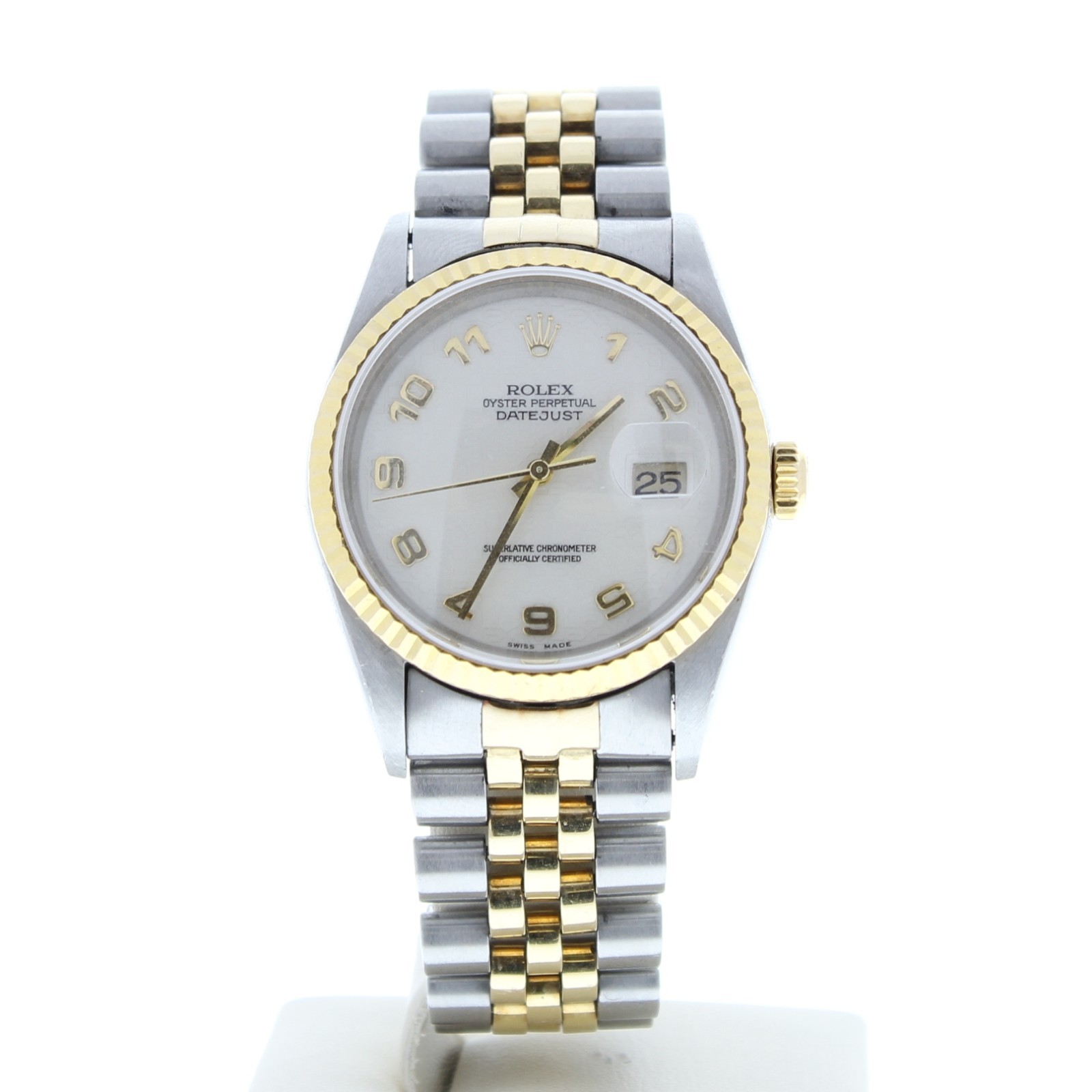 Rolex Datejust 36mm 16013 Ivory Arabic Dial Jubilee Bracelet Box Booklet