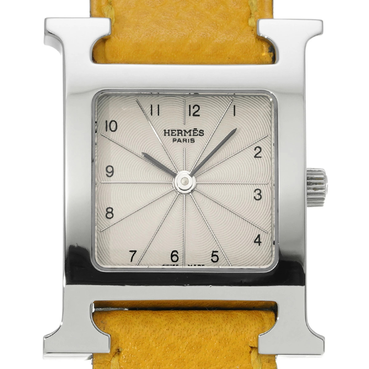 HERMES H-Watch HH1.210 Silver Case Size 21 x 21 mm Ladies Used Watch #611516