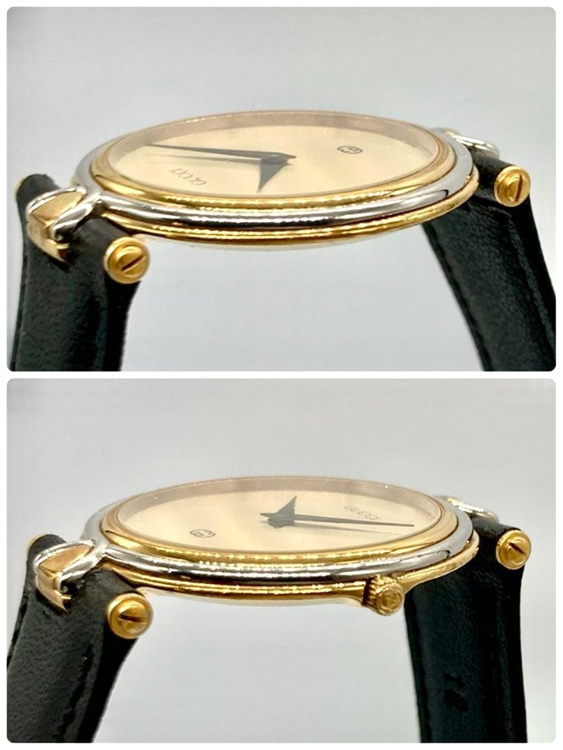 Gucci Working 4500M Combo Gold Dial Silver Men’s Wristwatch